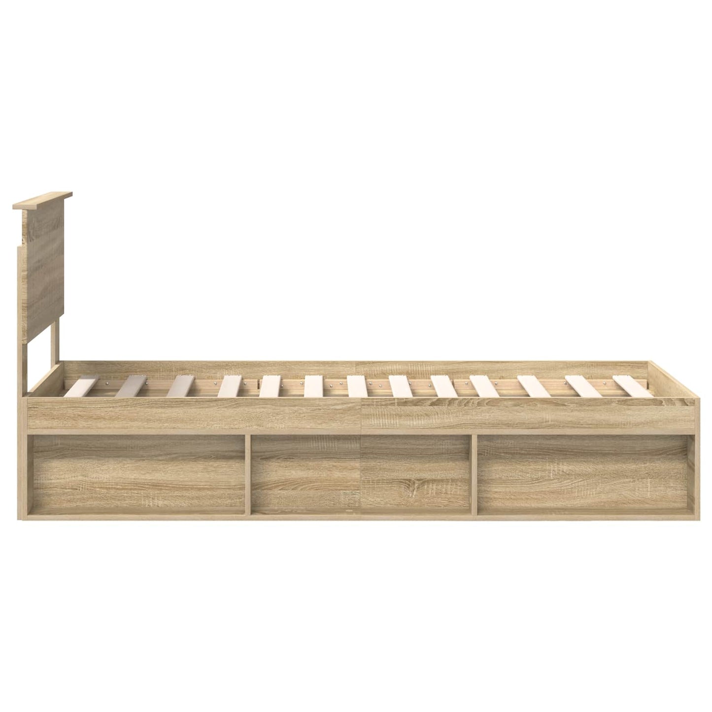 Sengestamme med hodegjerde Sonoma eik 75 x 190 cm Massiv furu