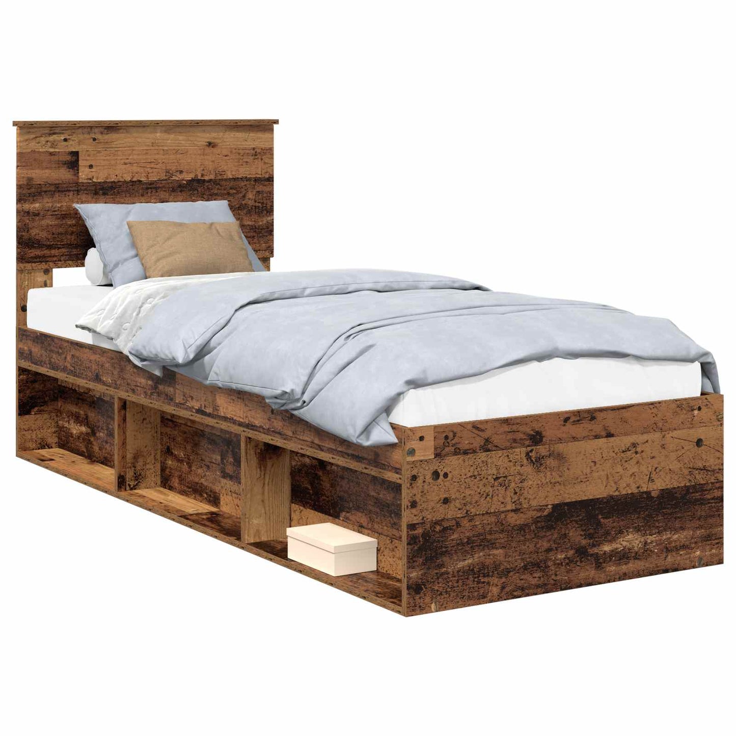 Sengestamme med hodegjerde Gammelt tre 75 x 190 cm Massiv furu