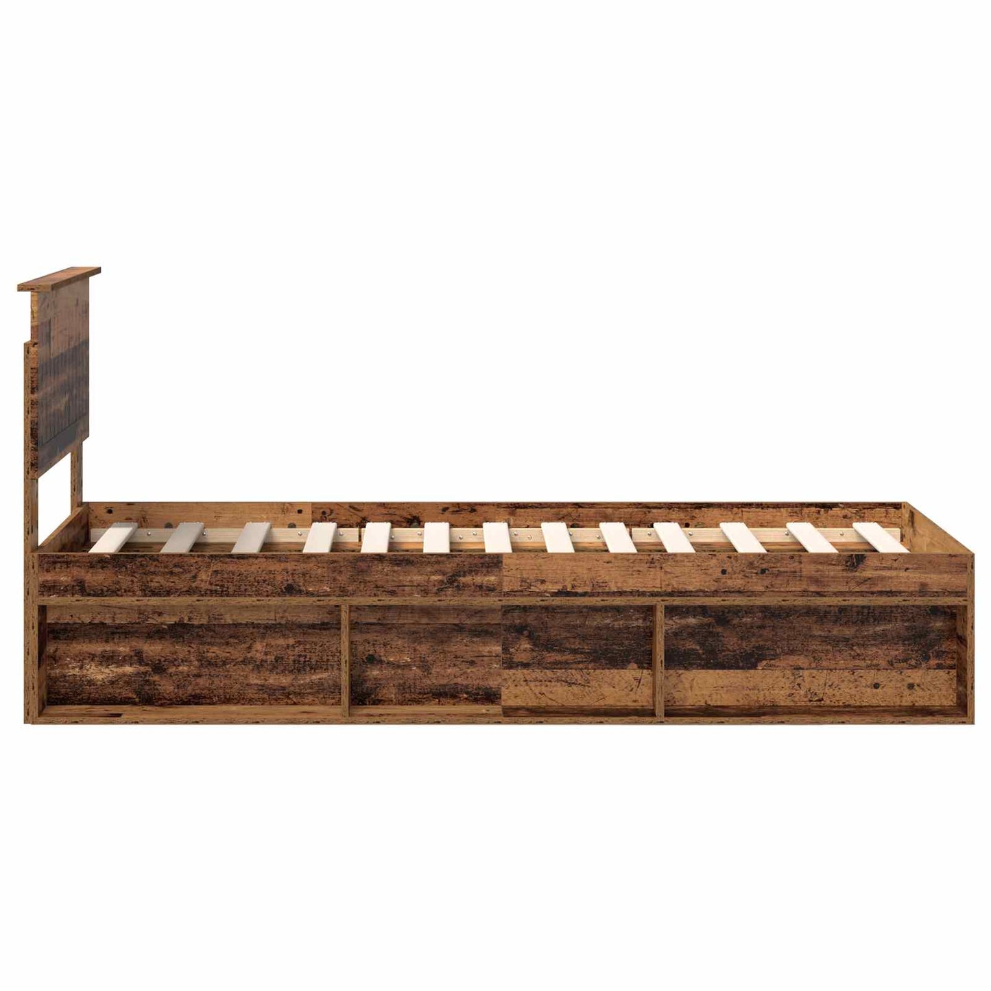 Sengestamme med hodegjerde Gammelt tre 75 x 190 cm Massiv furu