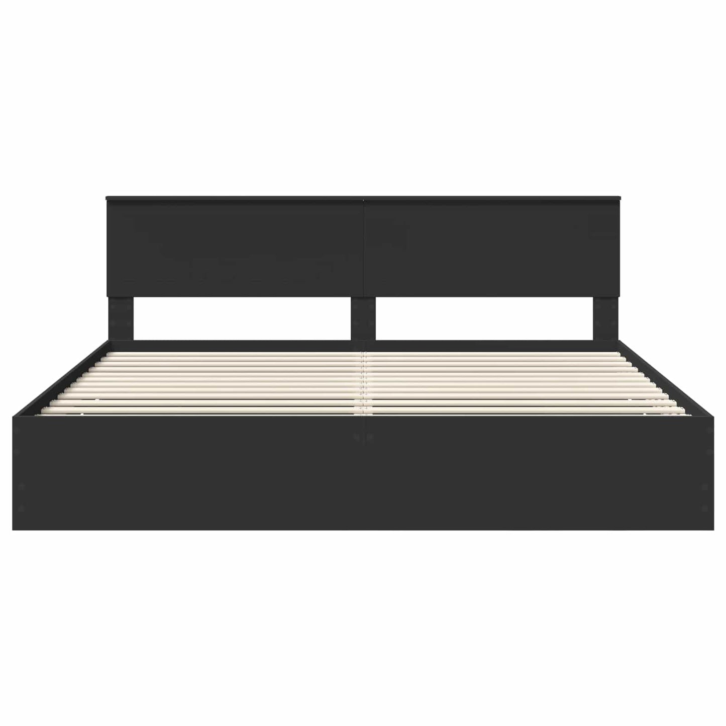 Sengestamme med skuff Svart 200 x 200 cm Ingeniørtre