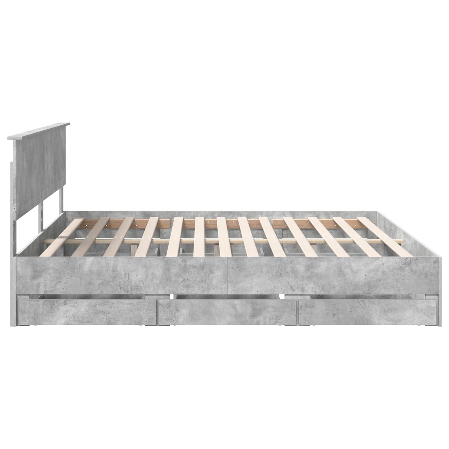 Sengestamme med skuff Betonggrå 200 x 200 cm Ingeniørtre