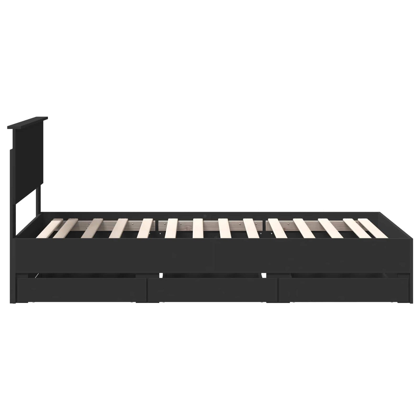Sengestamme med skuff Svart 100 x 200 cm Ingeniørtre