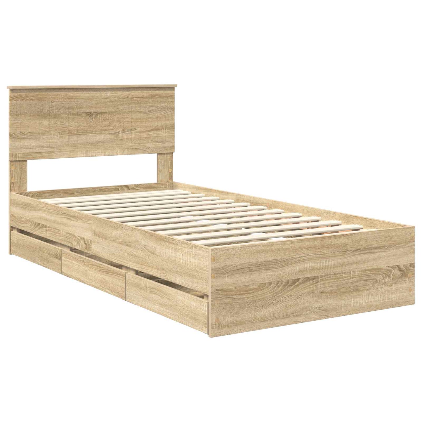 Sengestamme med skuff Sonoma eik 100 x 200 cm Ingeniørtre