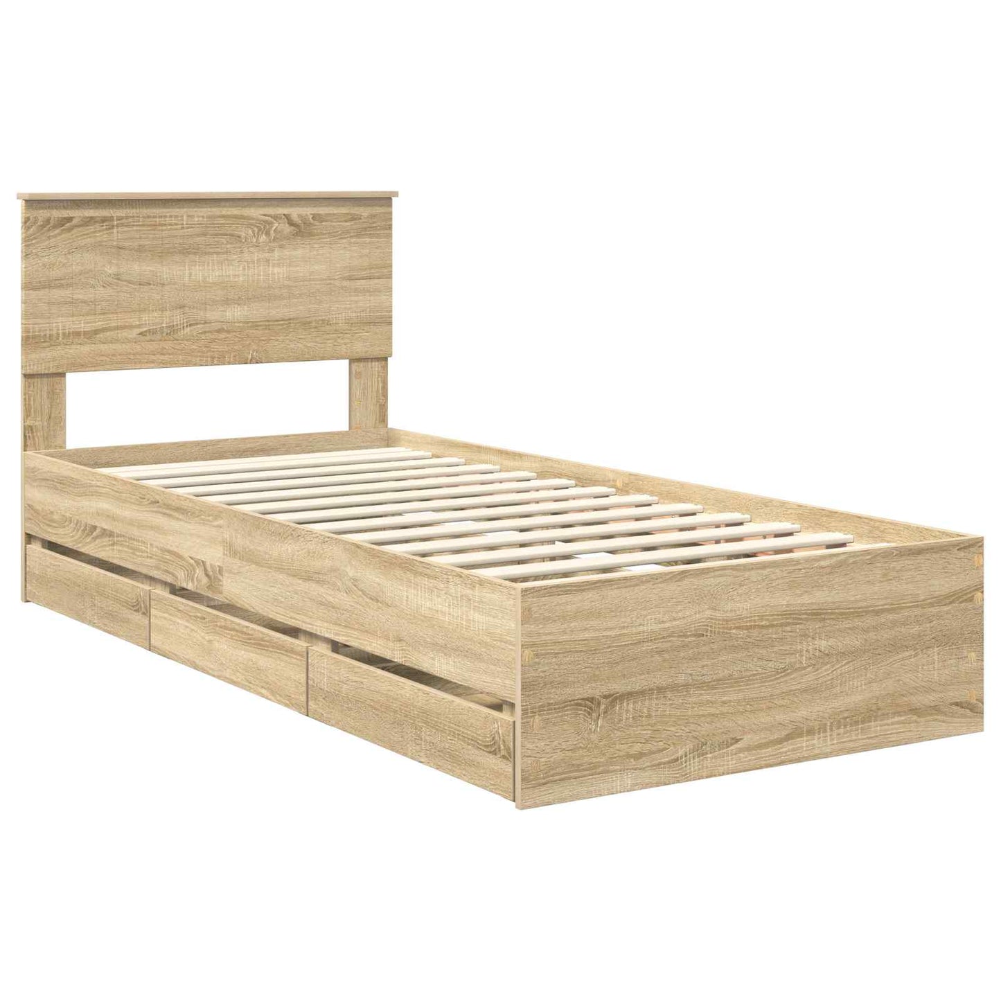 Sengestamme med skuff Sonoma eik 90 x 200 cm Ingeniørtre