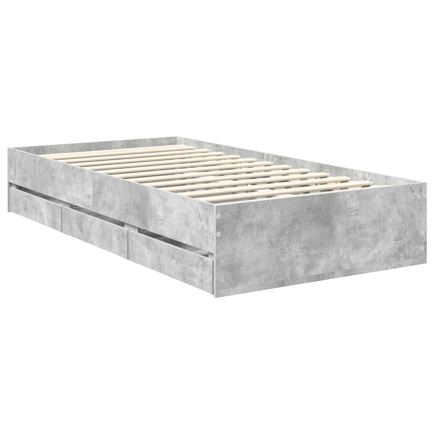 Sengestamme med skuff Betonggrå 90 x 200 cm Ingeniørtre