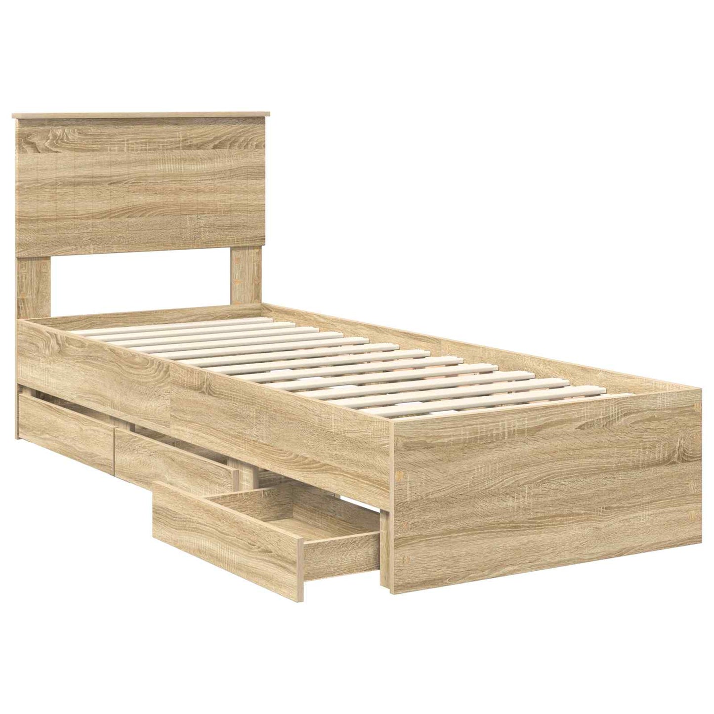 Sengestamme med skuff Sonoma eik 75 x 190 cm Ingeniørtre