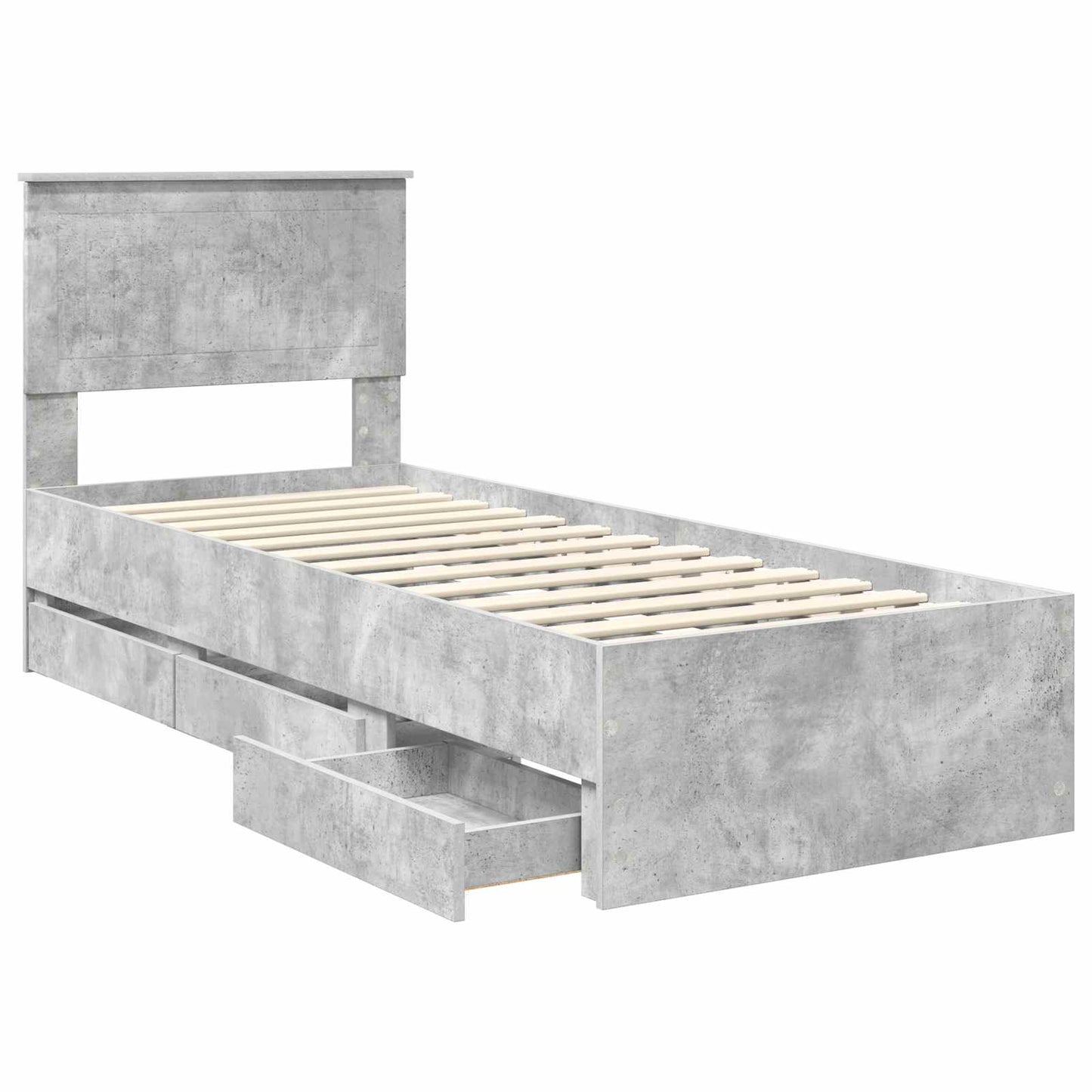 Sengestamme med skuff Betonggrå 75 x 190 cm Ingeniørtre