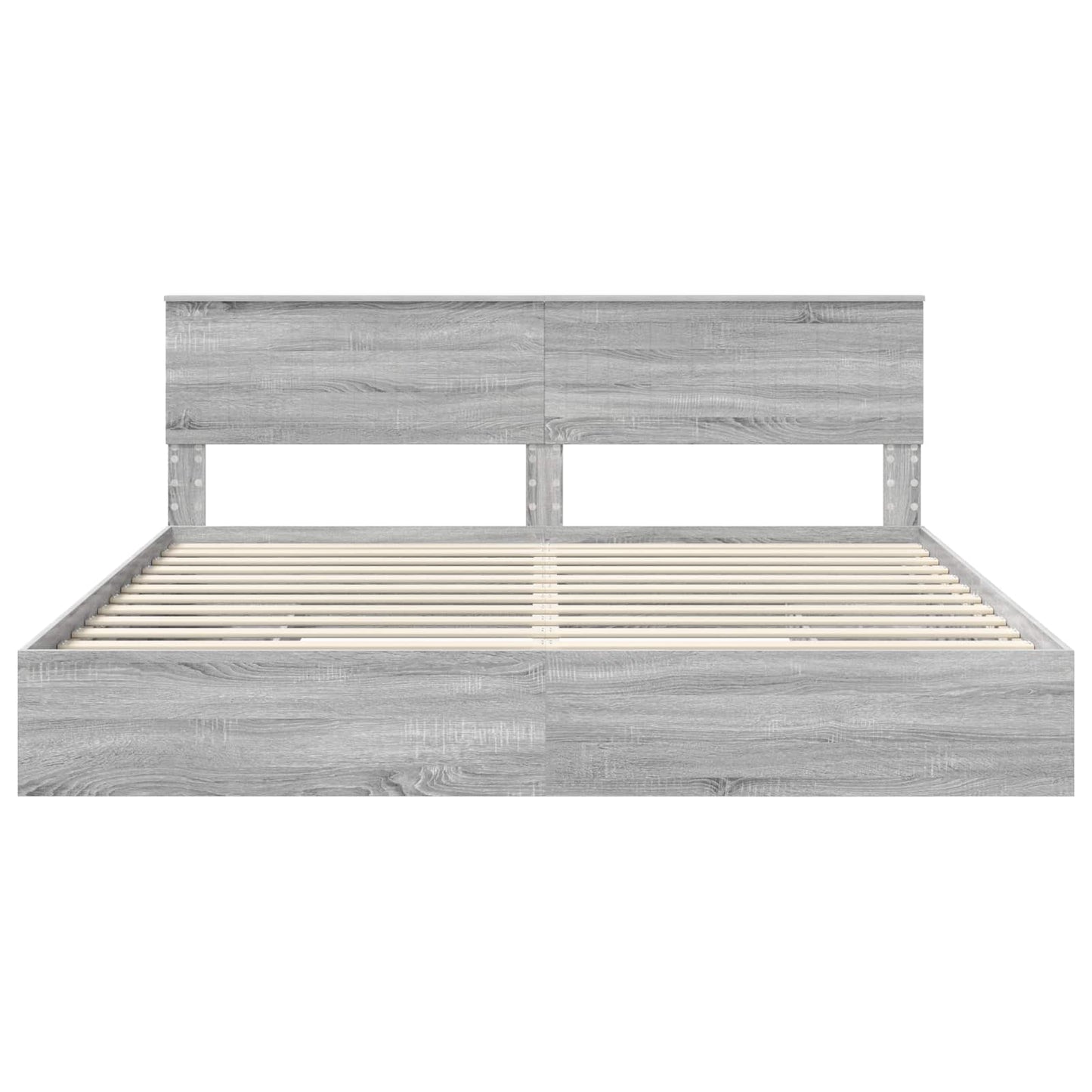 Seng med Oppbevaring Grå Sonoma 200 x 200 cm Konstruert tre