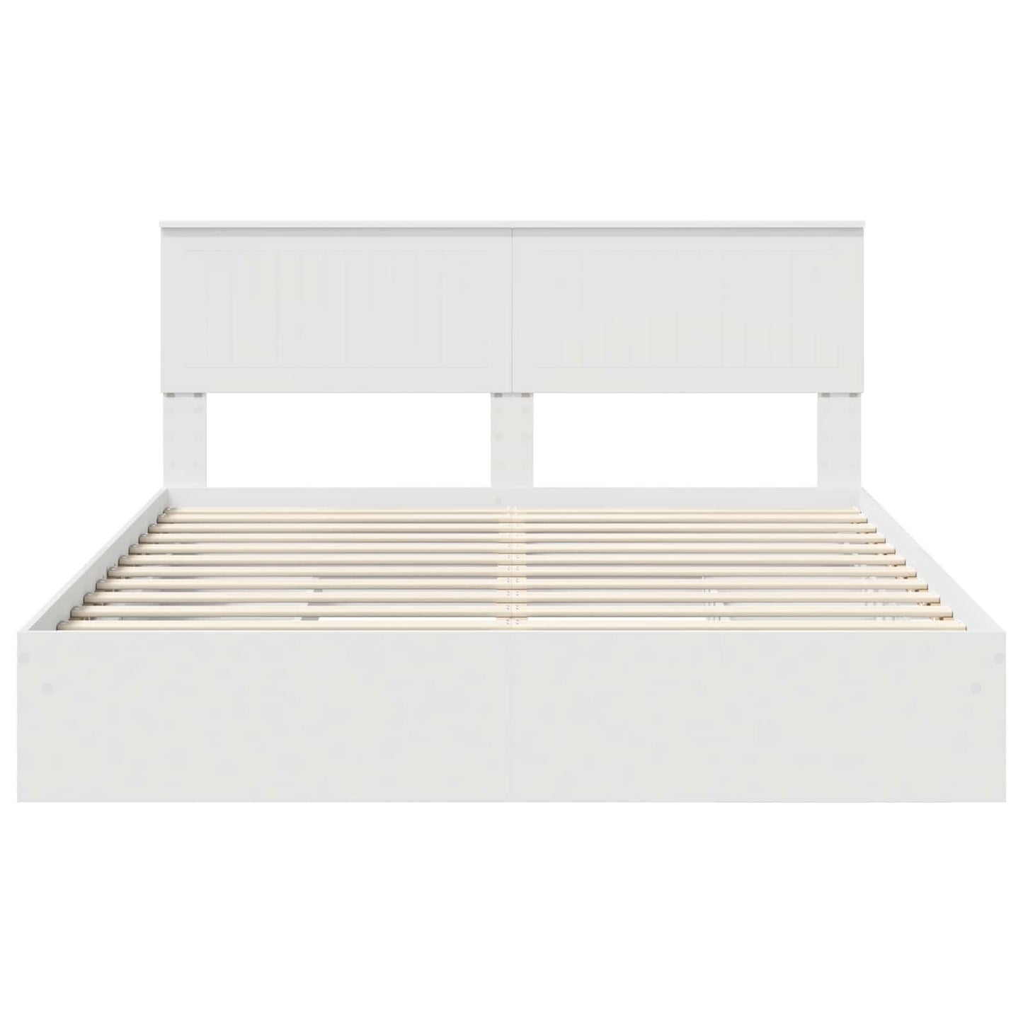 Seng med Oppbevaring med skuff Hvit 160 x 200 cm Konstruert tre