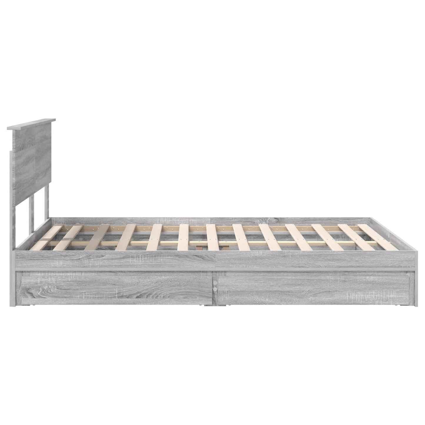 Seng med Oppbevaring Grå Sonoma 140 x 200 cm Konstruert tre