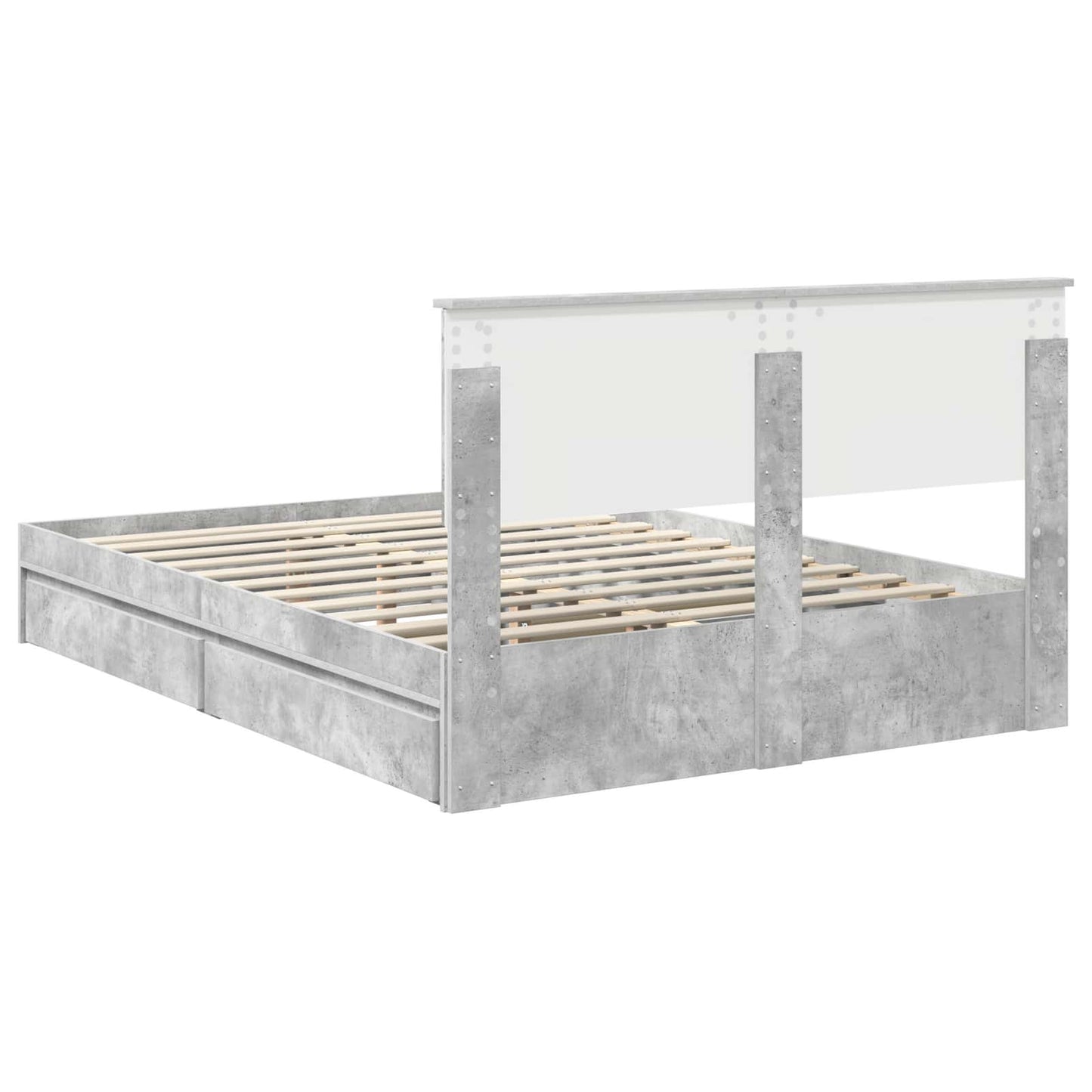 Seng med Oppbevaring Betonggrå 135 x 190 cm Konstruert tre