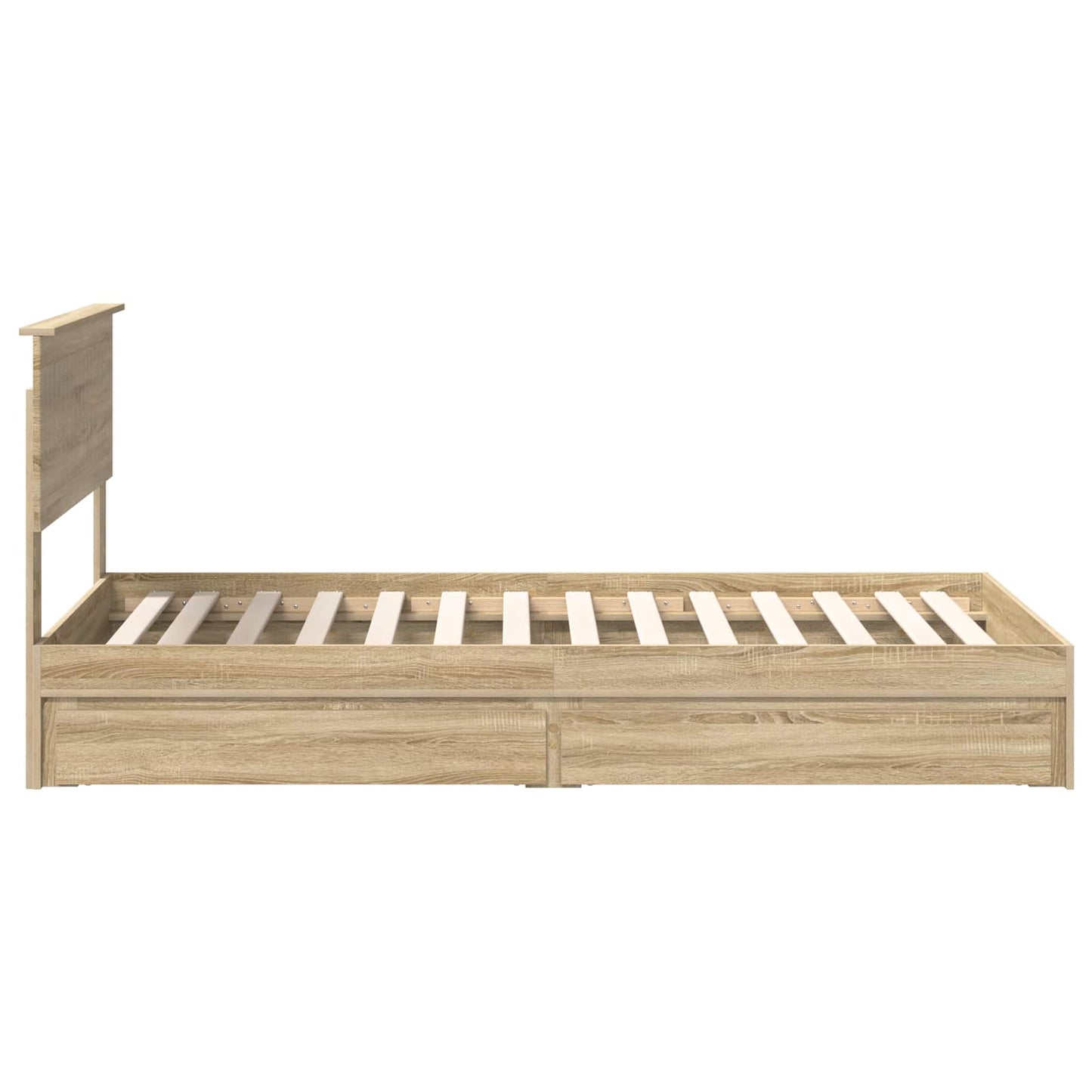 Seng med Oppbevaring Sonoma eik 100 x 200 cm Konstruert tre