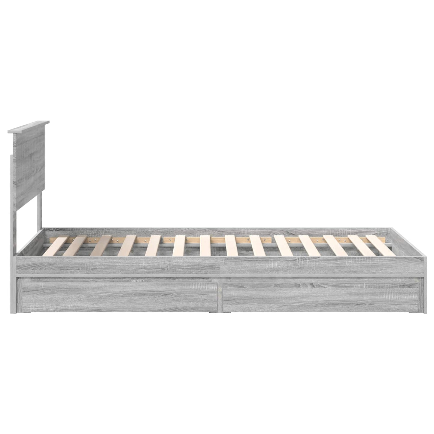 Seng med Oppbevaring Grå Sonoma 100 x 200 cm Konstruert tre