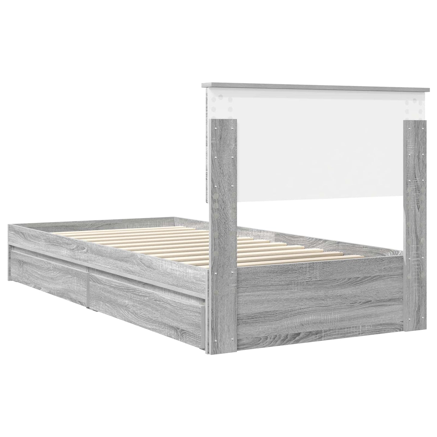 Seng med Oppbevaring Grå Sonoma 90 x 200 cm Konstruert tre