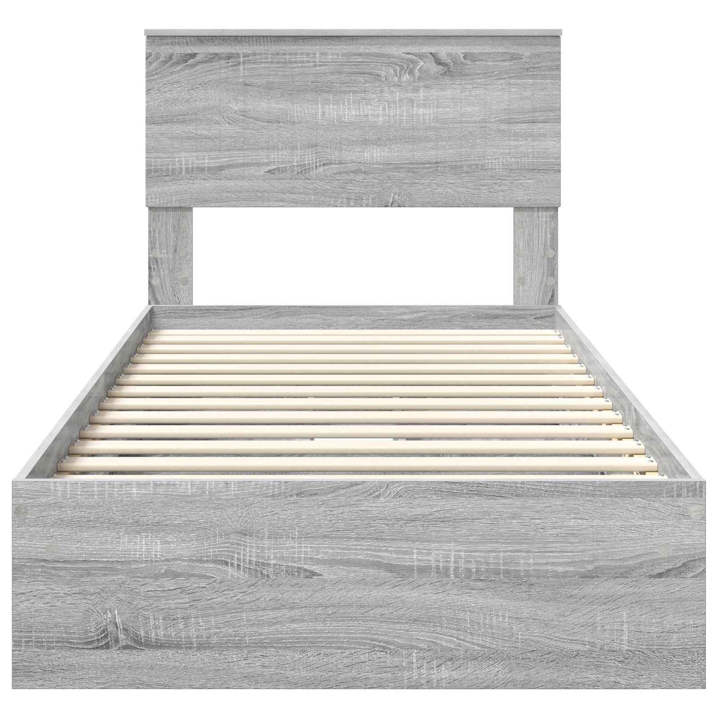 Seng med Oppbevaring Grå Sonoma 90 x 200 cm Konstruert tre