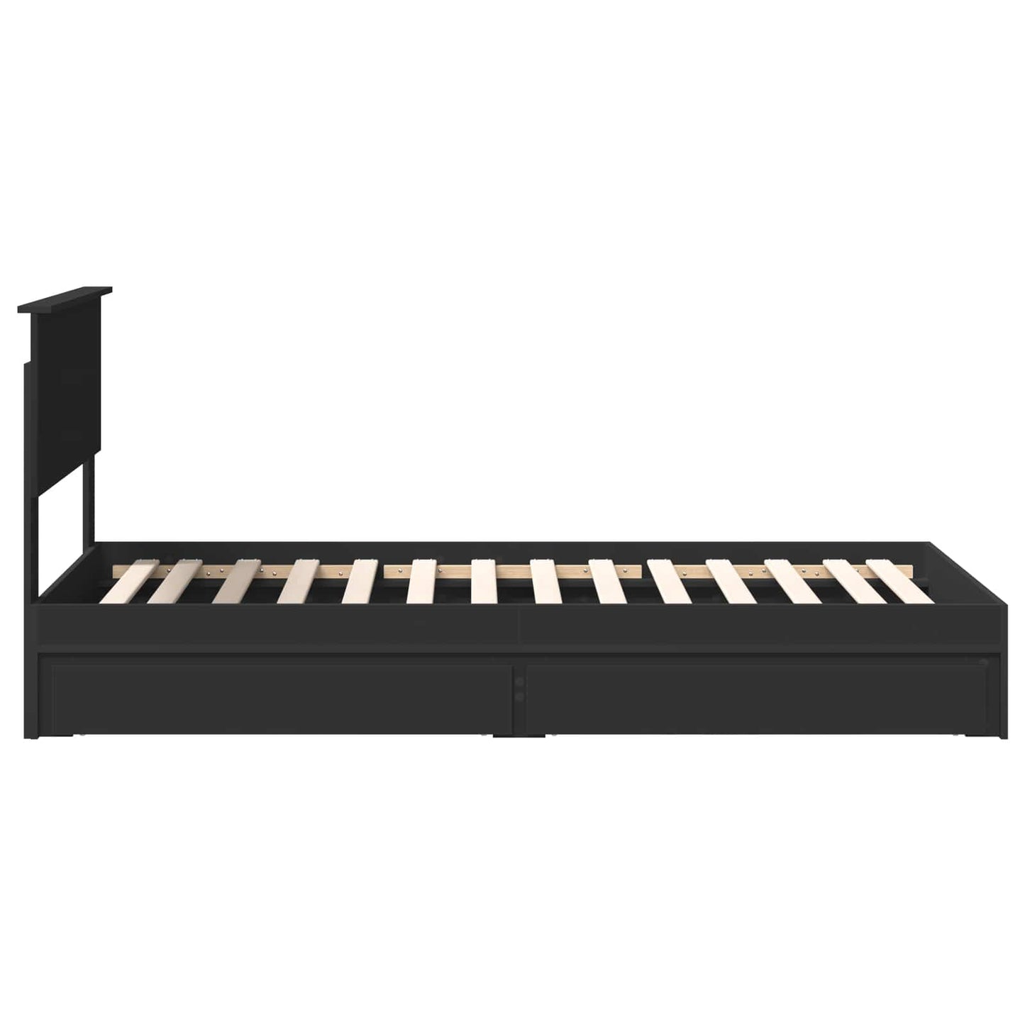 Seng med Oppbevaring med skuff Svart 90 x 190 cm Konstruert tre