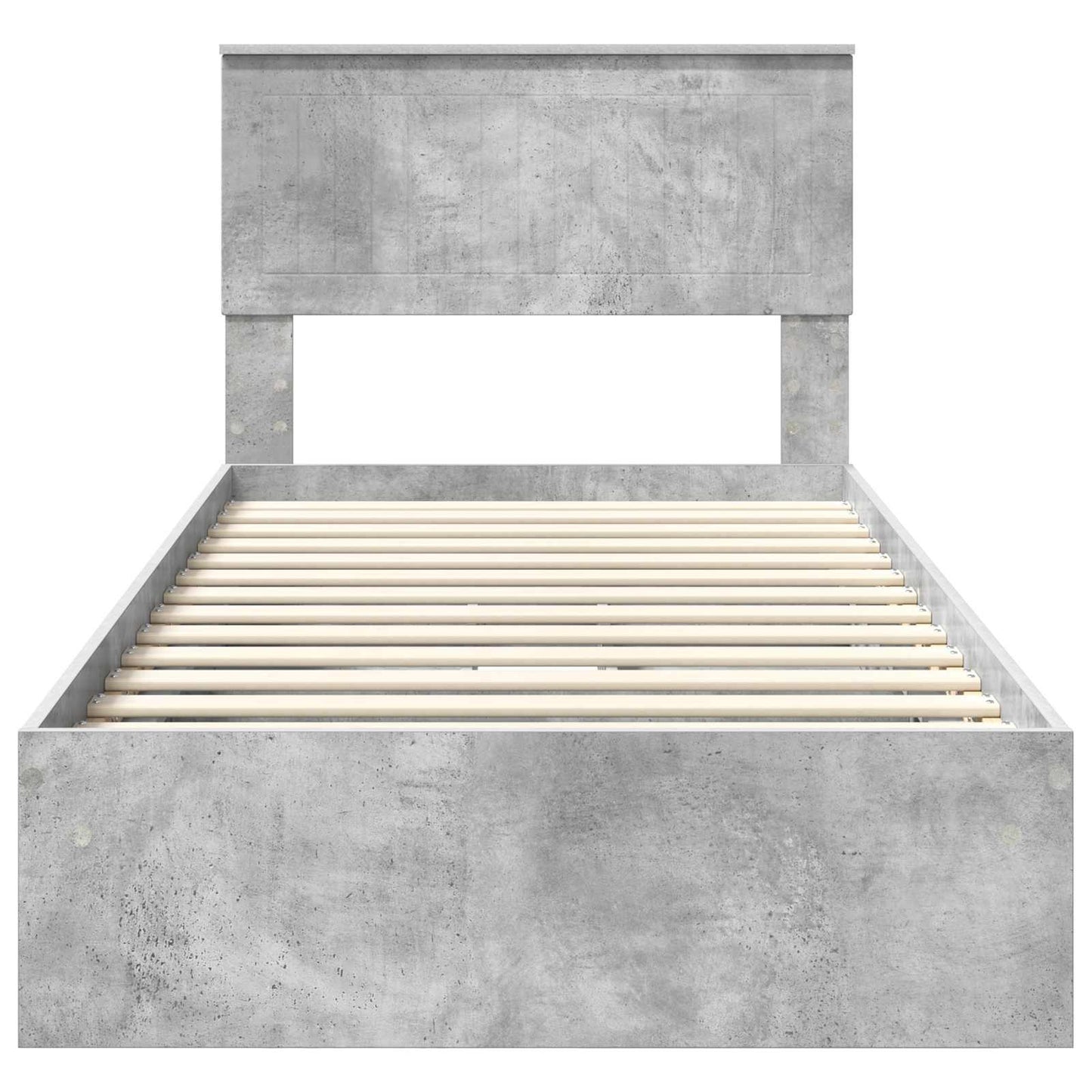Seng med Oppbevaring Betonggrå 90 x 190 cm Konstruert tre