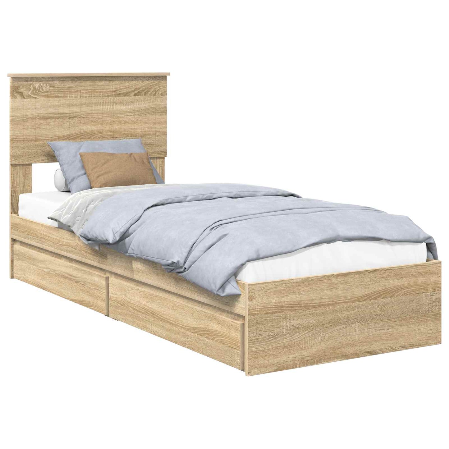 Seng med Oppbevaring Sonoma eik 75 x 190 cm Konstruert tre