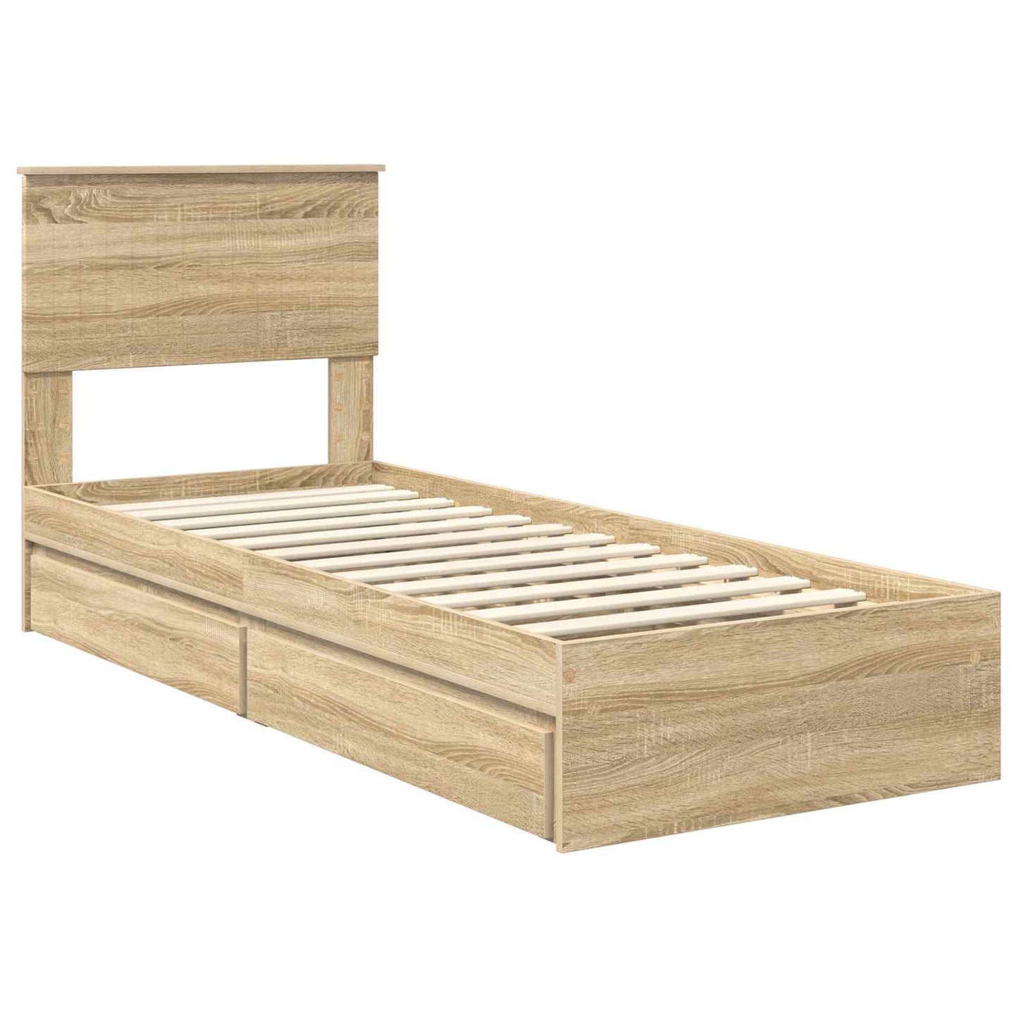 Seng med Oppbevaring Sonoma eik 75 x 190 cm Konstruert tre