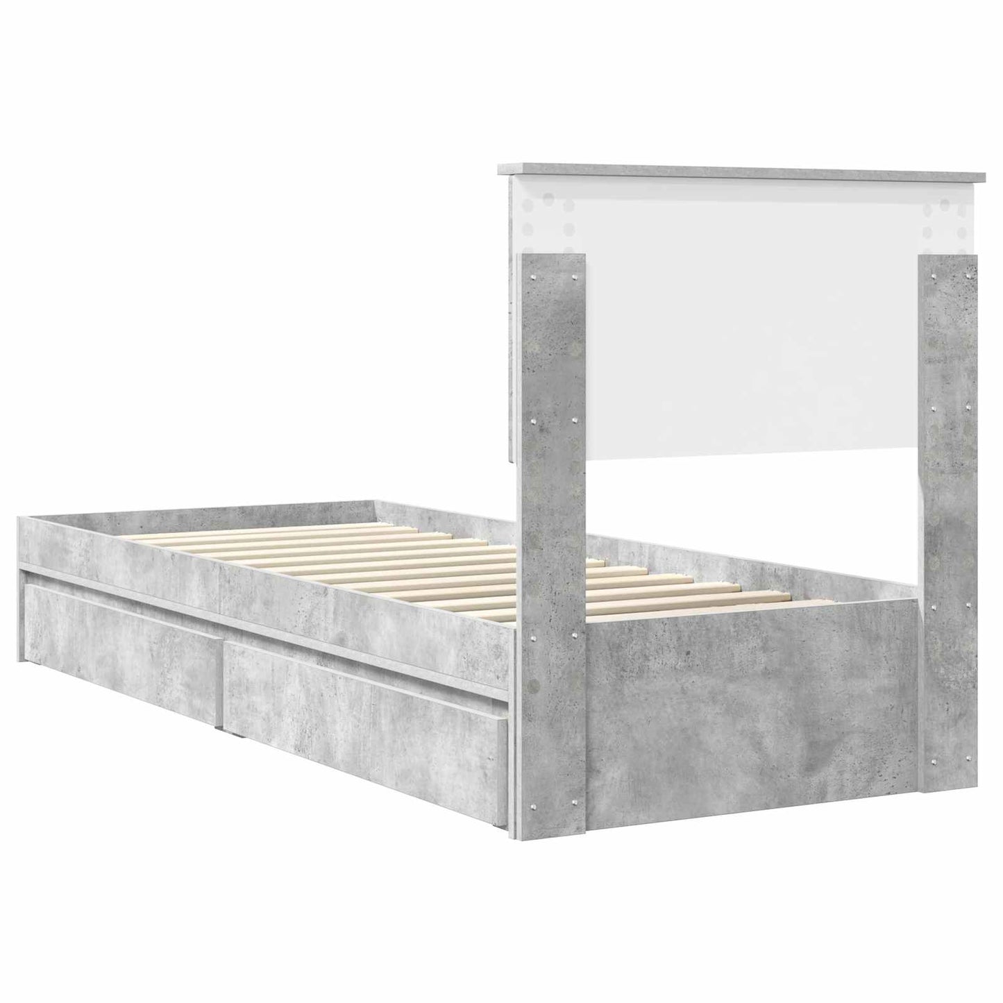 Seng med Oppbevaring Betonggrå 75 x 190 cm Konstruert tre
