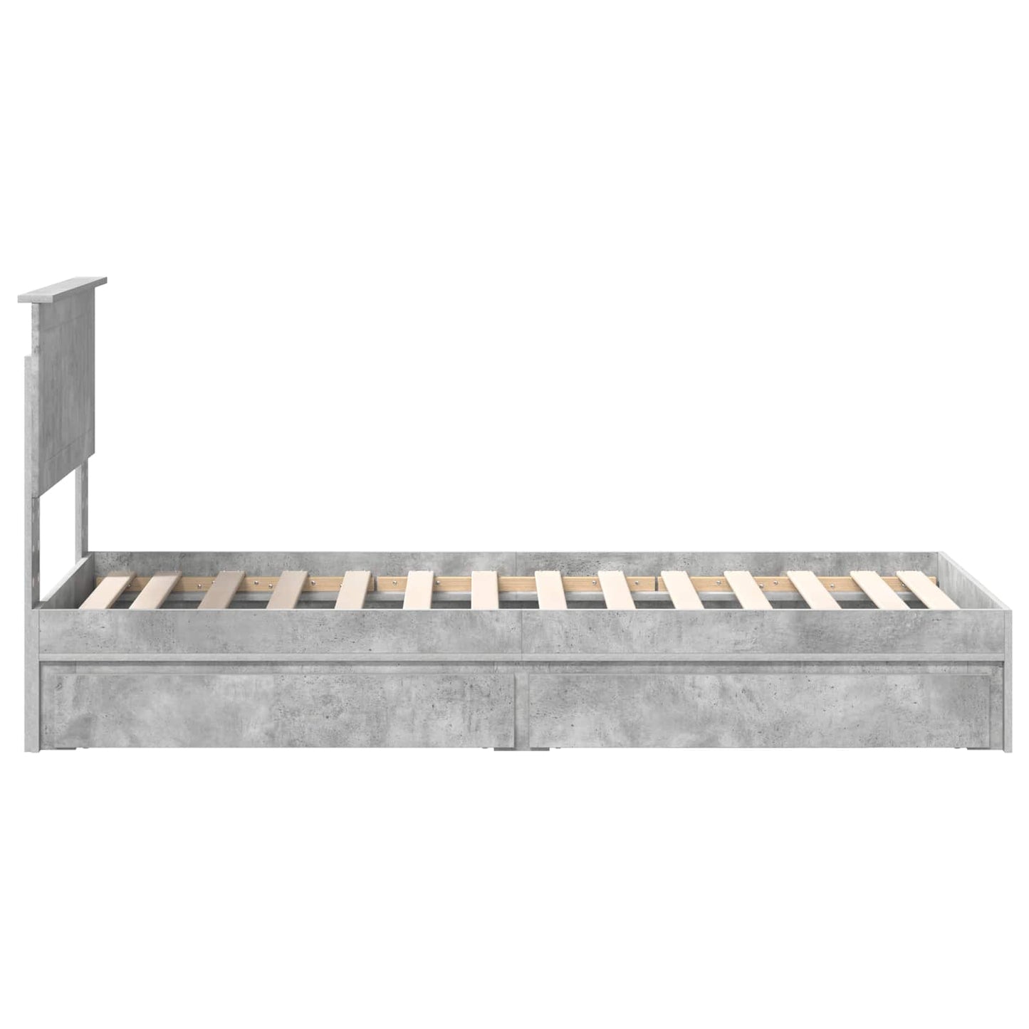Seng med Oppbevaring Betonggrå 75 x 190 cm Konstruert tre