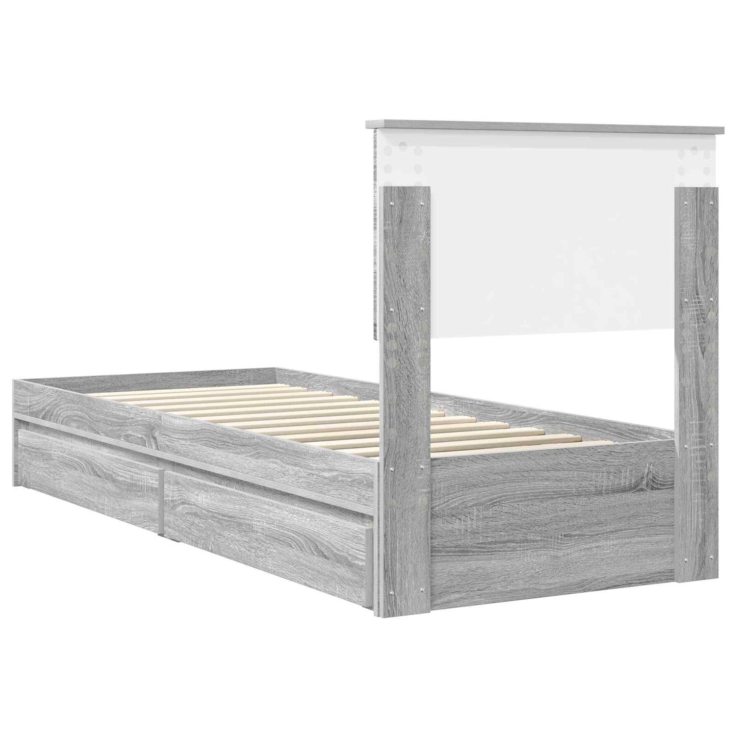 Seng med Oppbevaring Grå Sonoma 75 x 190 cm Konstruert tre