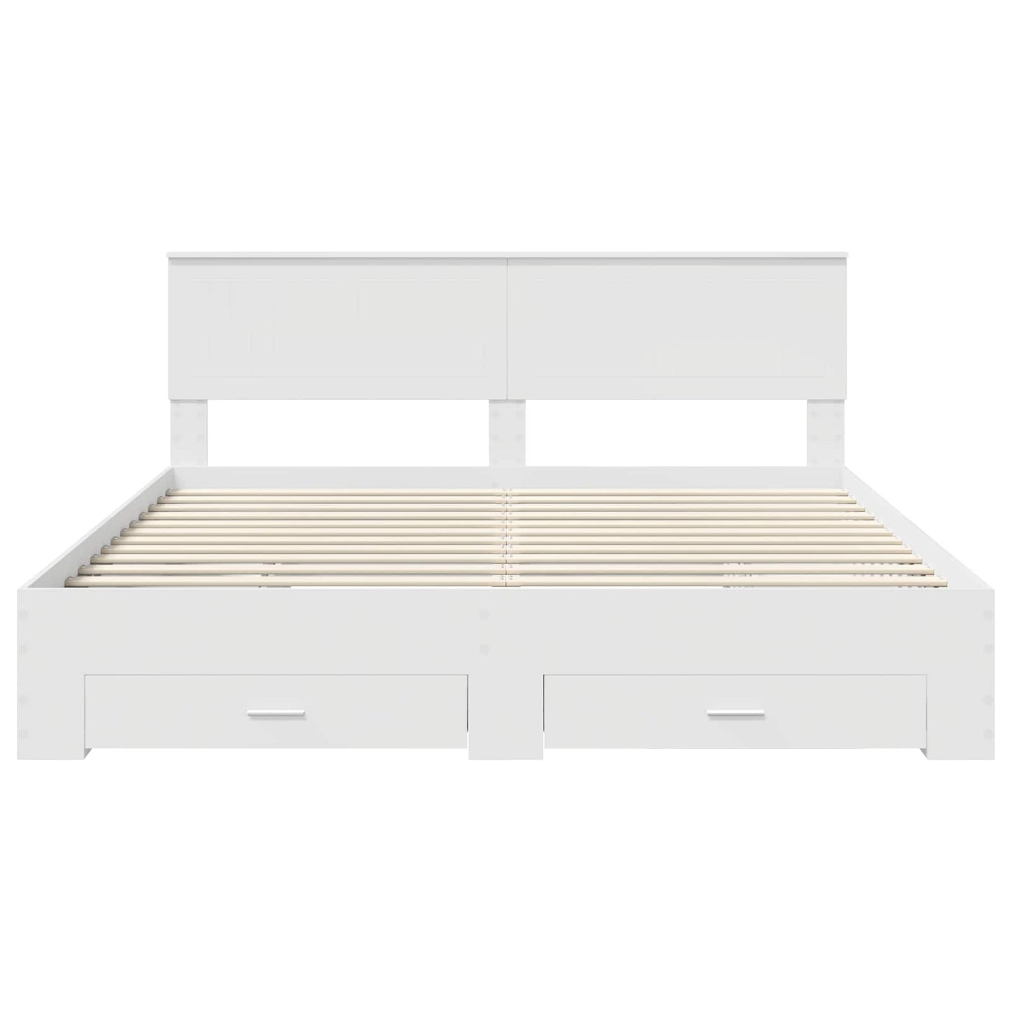 Sengestamme med skuff Hvit 180 x 200 cm Konstruert tre