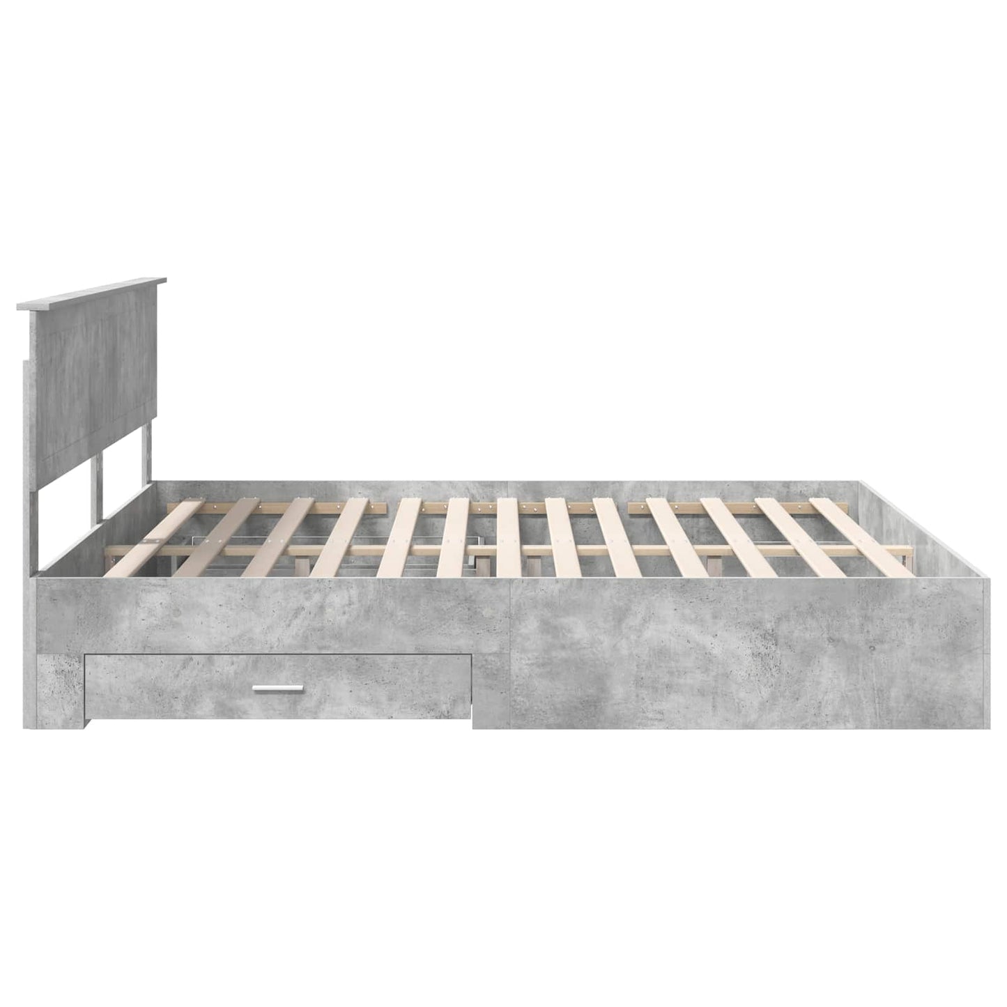 Sengestamme med skuff Betonggrå 180 x 200 cm Konstruert tre