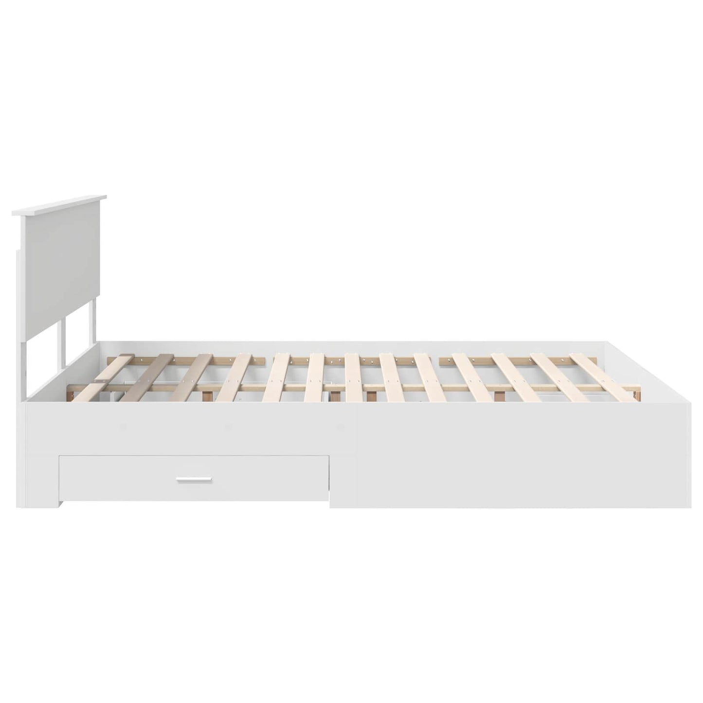 Sengestamme med skuff Hvit 160 x 200 cm Konstruert tre