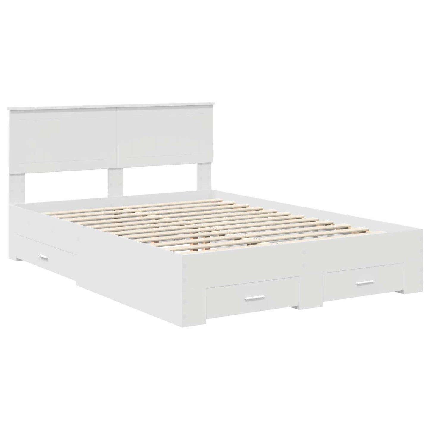 Sengestamme med skuff Hvit 140 x 190 cm Konstruert tre