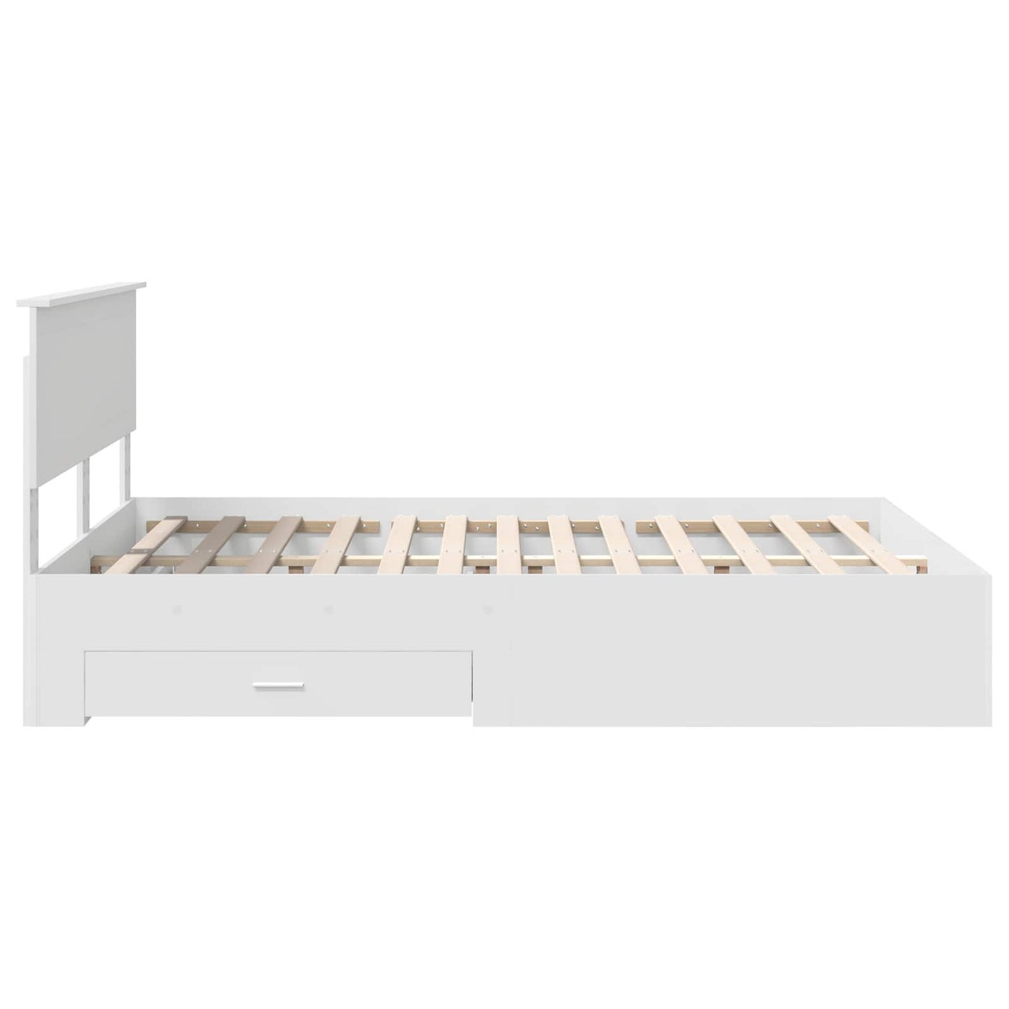 Sengestamme med skuff Hvit 140 x 190 cm Konstruert tre
