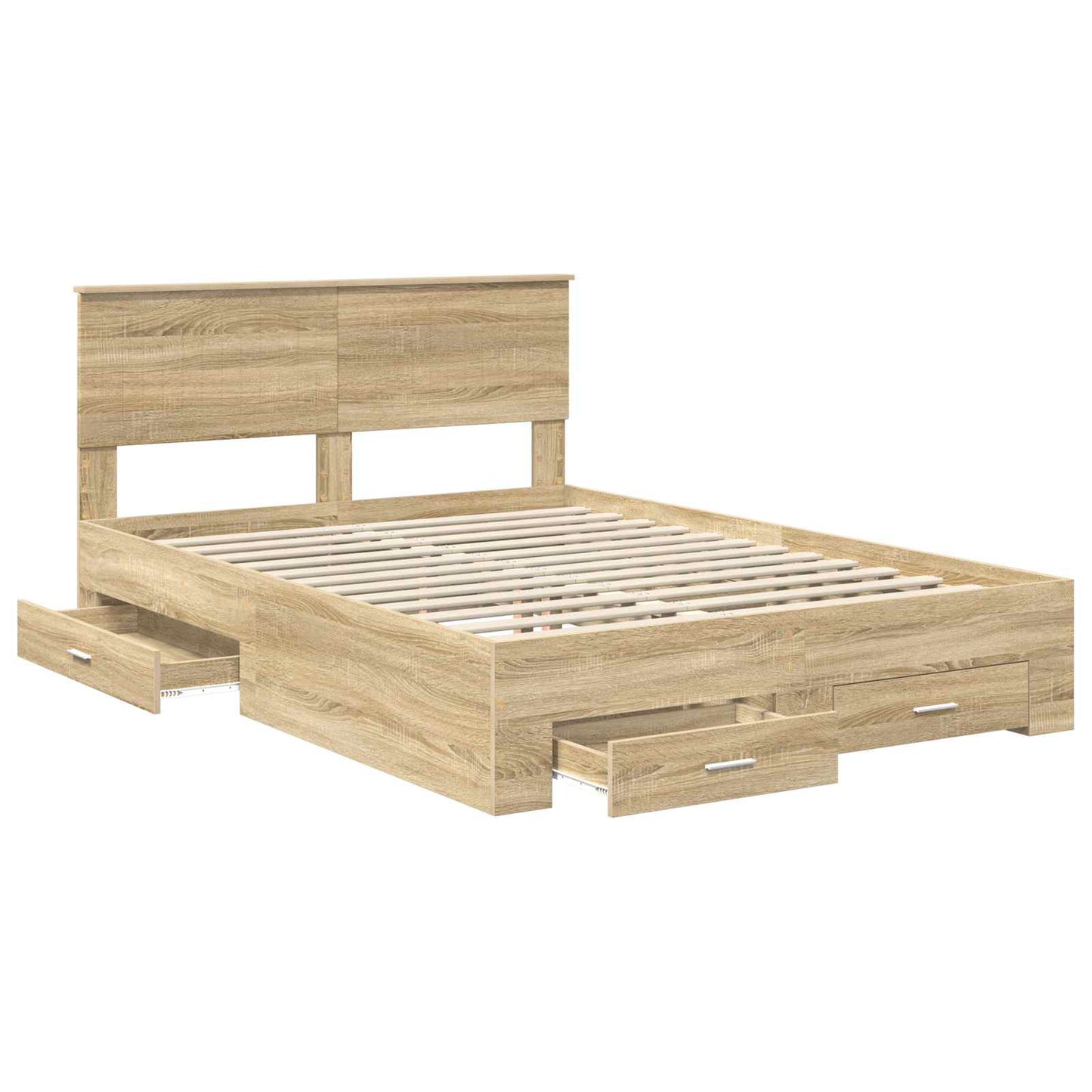 Sengestamme med skuff Sonoma eik 140 x 190 cm Konstruert tre