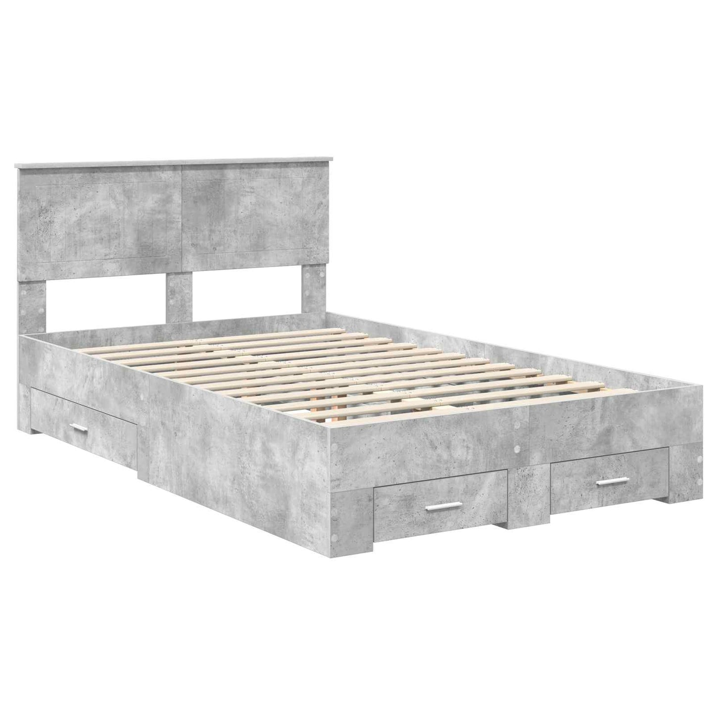 Sengestamme med skuff Betonggrå 120 x 190 cm Konstruert tre