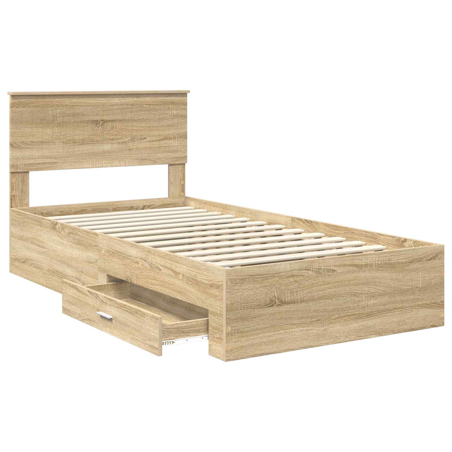 Sengestamme med skuff Sonoma eik 100 x 200 cm Konstruert tre