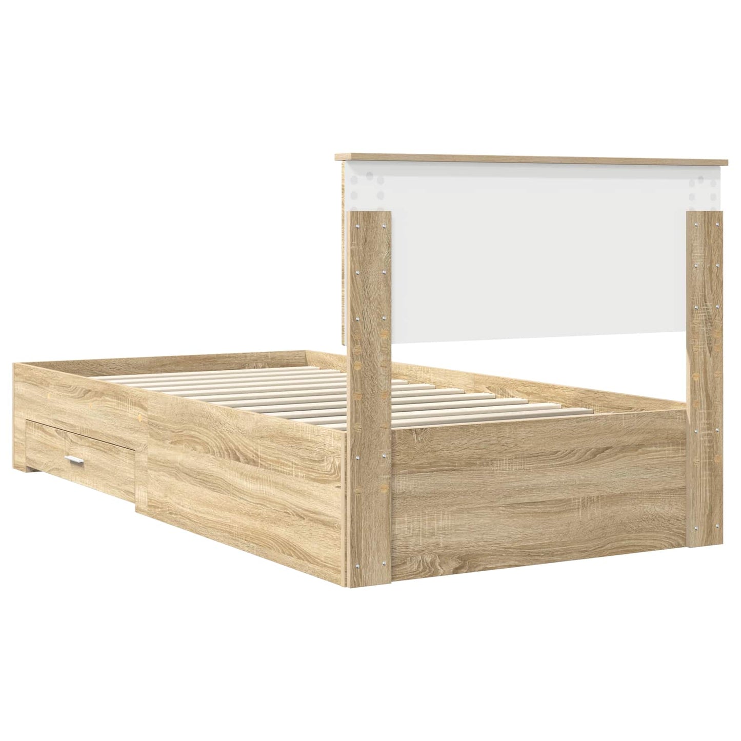 Sengestamme med skuff Sonoma eik 100 x 200 cm Konstruert tre