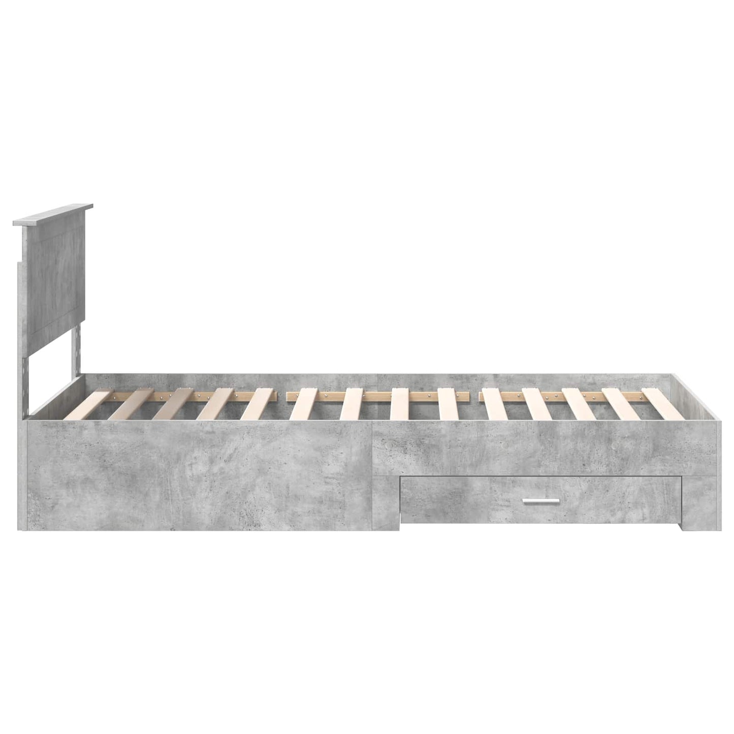 Sengestamme med skuff Betonggrå 100 x 200 cm Konstruert tre