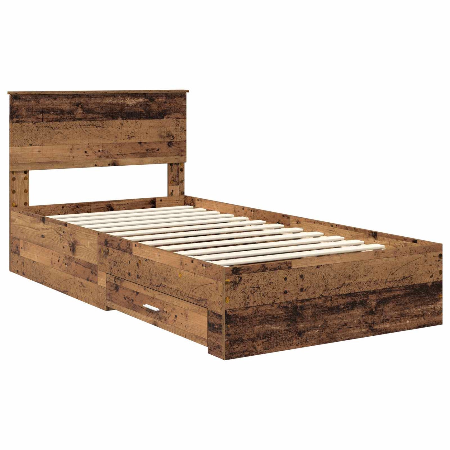 Sengestamme med skuff Gammelt tre 100 x 200 cm Konstruert tre