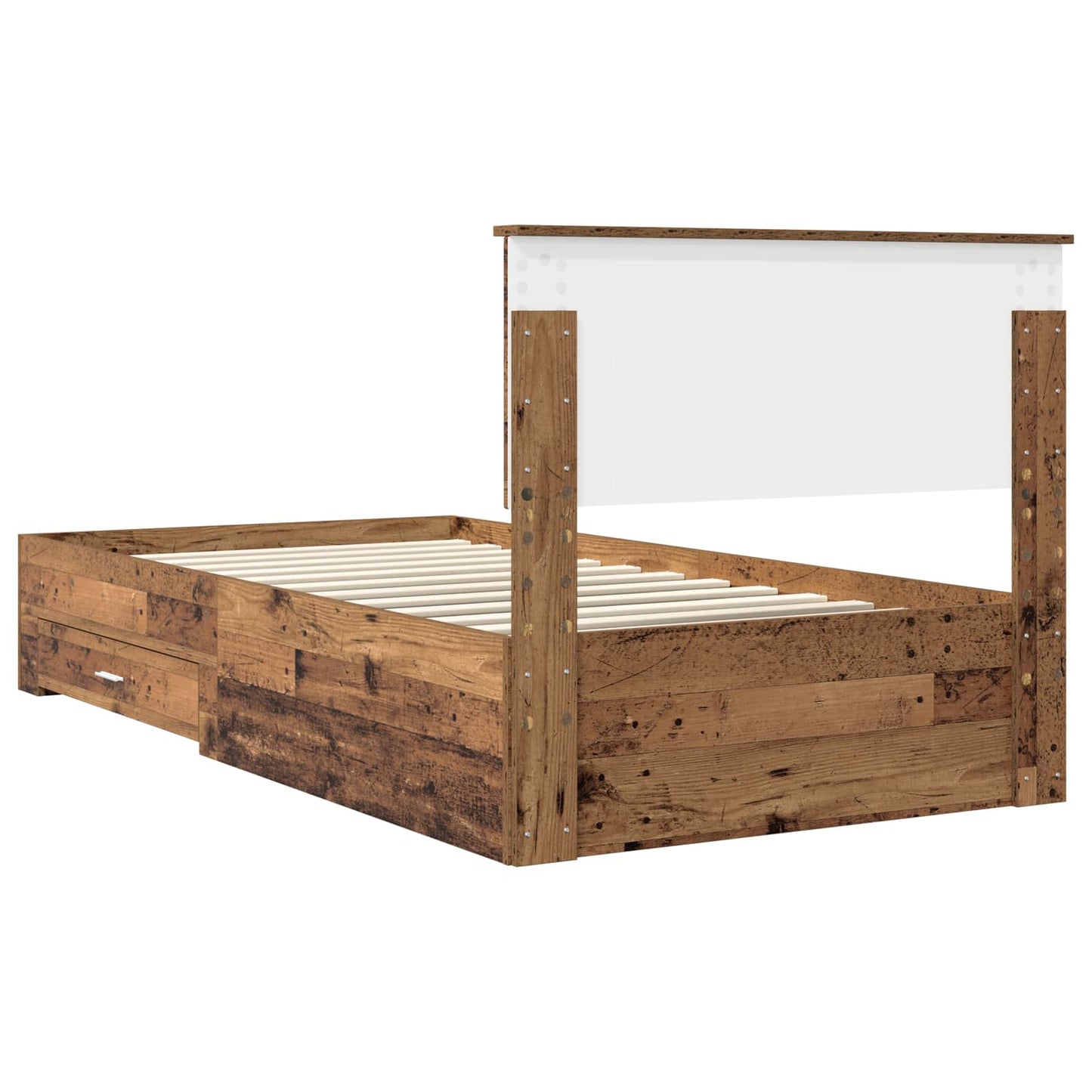 Sengestamme med skuff Gammelt tre 100 x 200 cm Konstruert tre