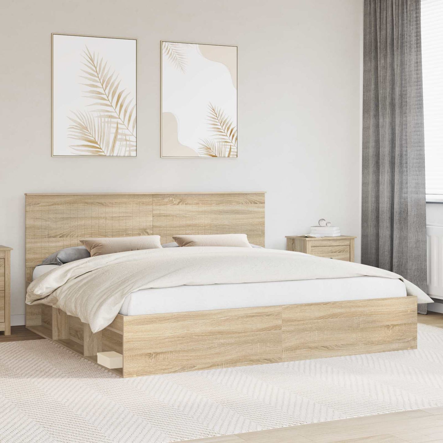 Sengestamme med hodegjerde Sonoma 200 x 200 cm Massiv furu