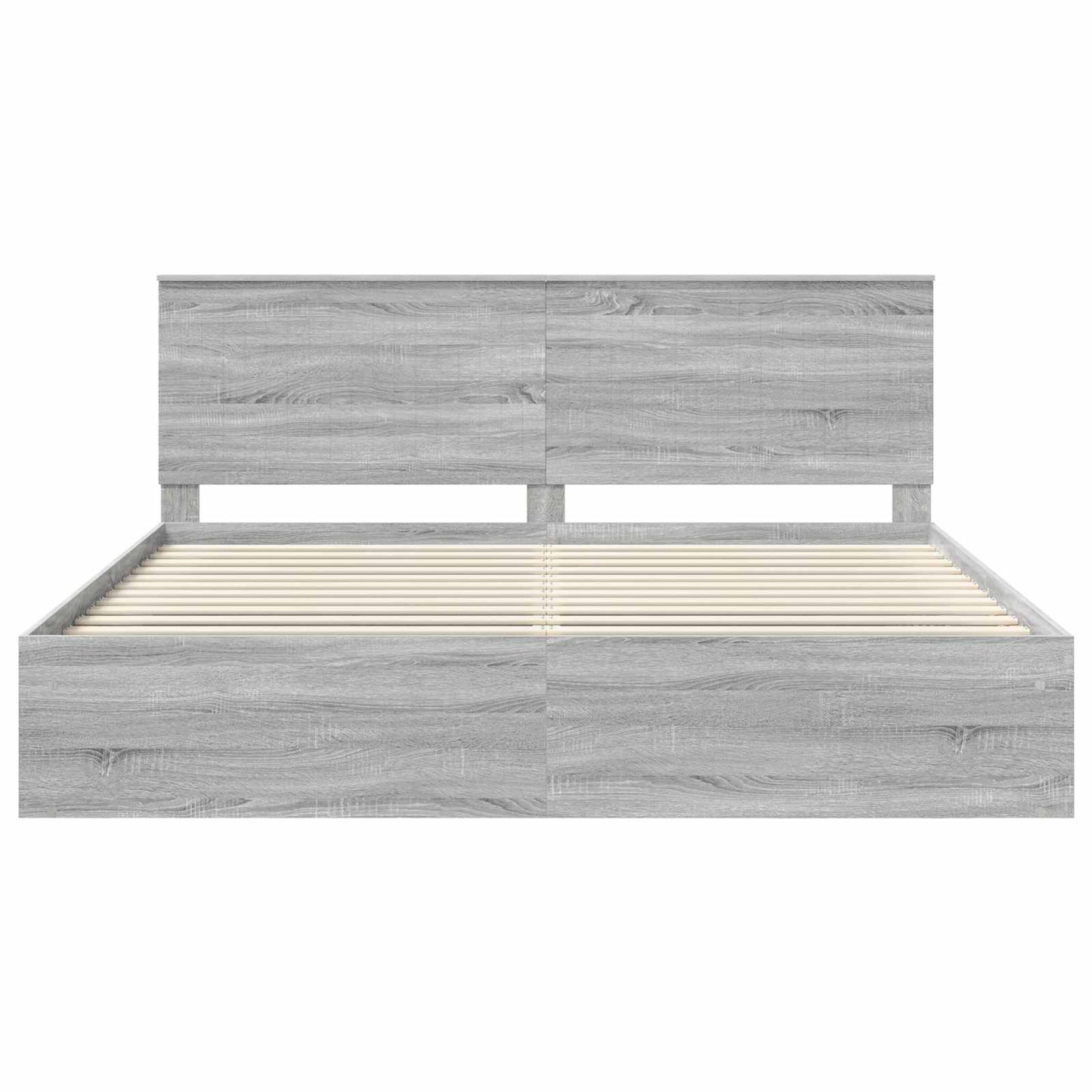 Sengestamme med hodegjerde Grå Sonoma 200 x 200 cm Massiv furu