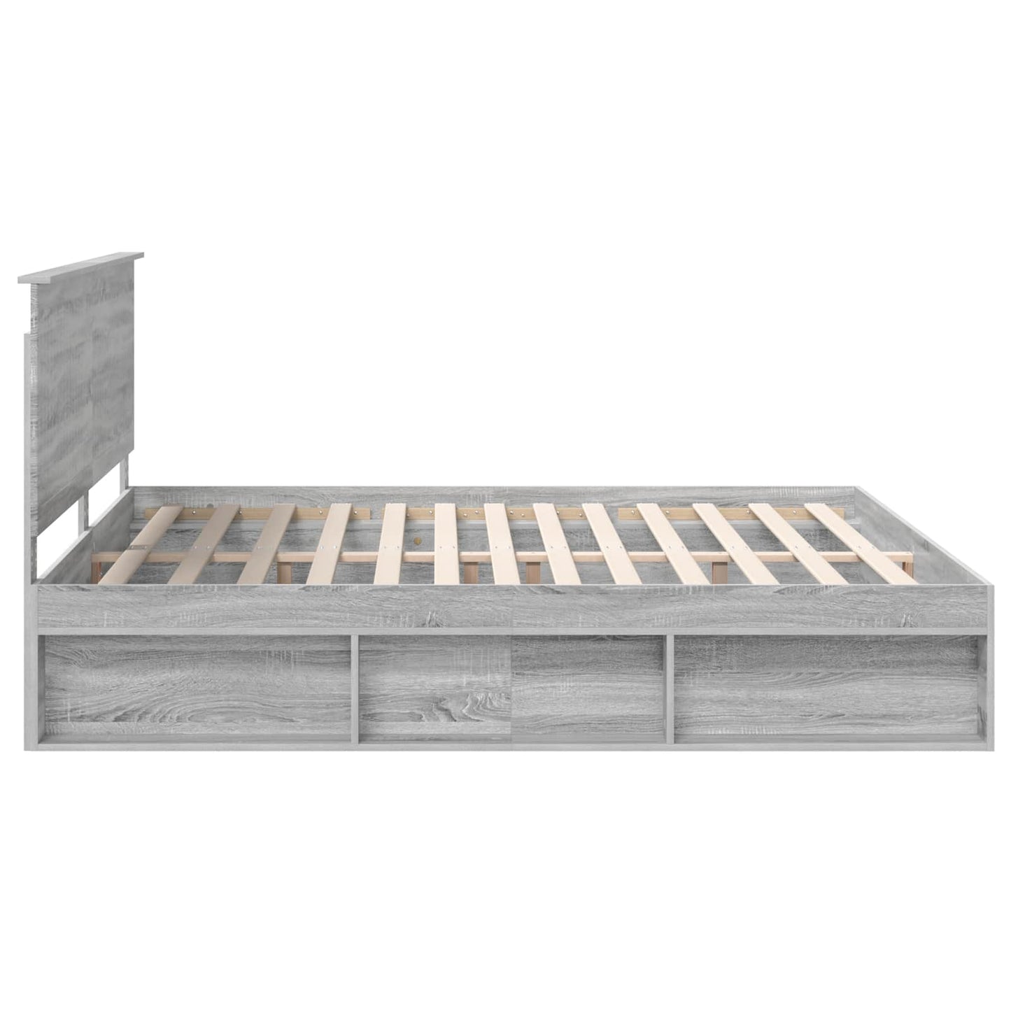 Sengestamme med hodegjerde Grå Sonoma 200 x 200 cm Massiv furu