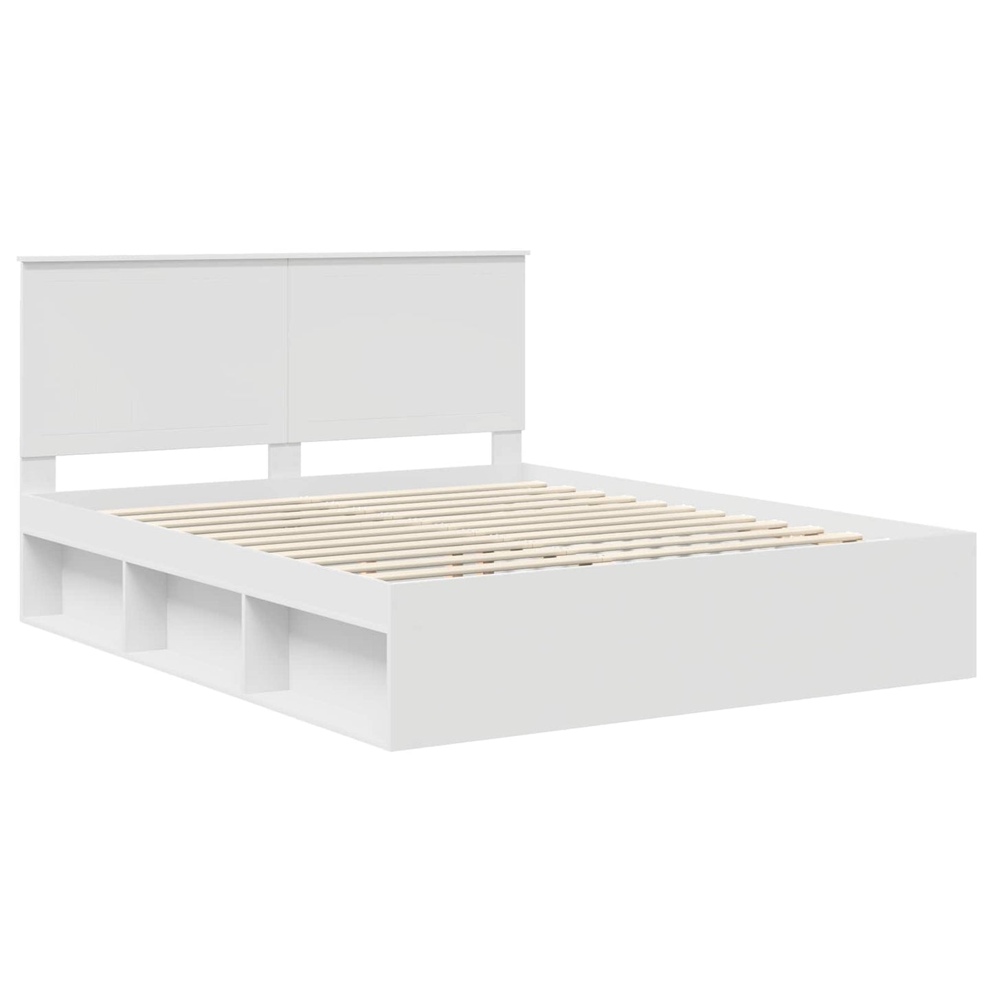 Sengestamme med hodegjerde Hvit 160 x 200 cm Massiv furu