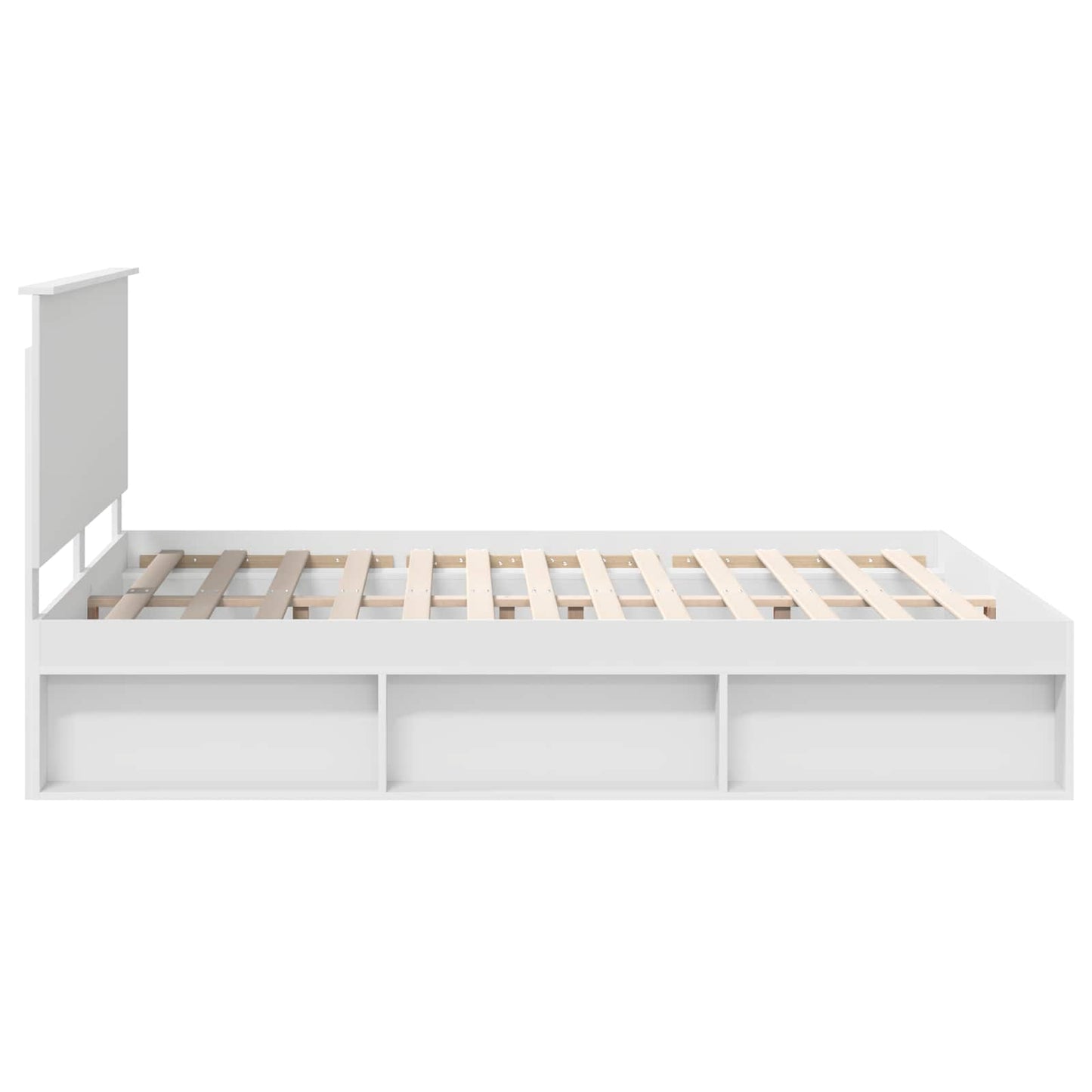 Sengestamme med hodegjerde Hvit 160 x 200 cm Massiv furu