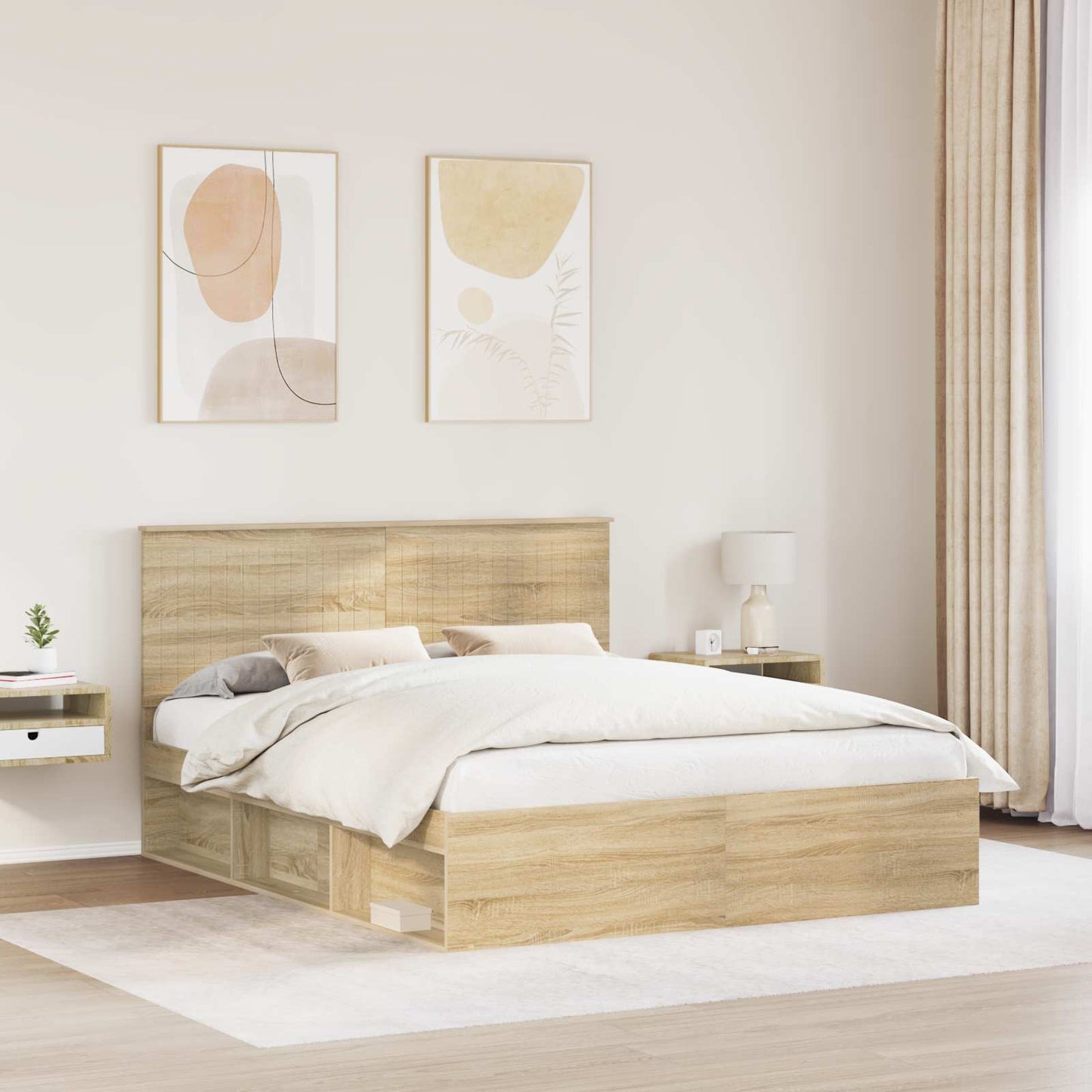 Sengestamme med hodegjerde Sonoma 160 x 200 cm Massiv furu