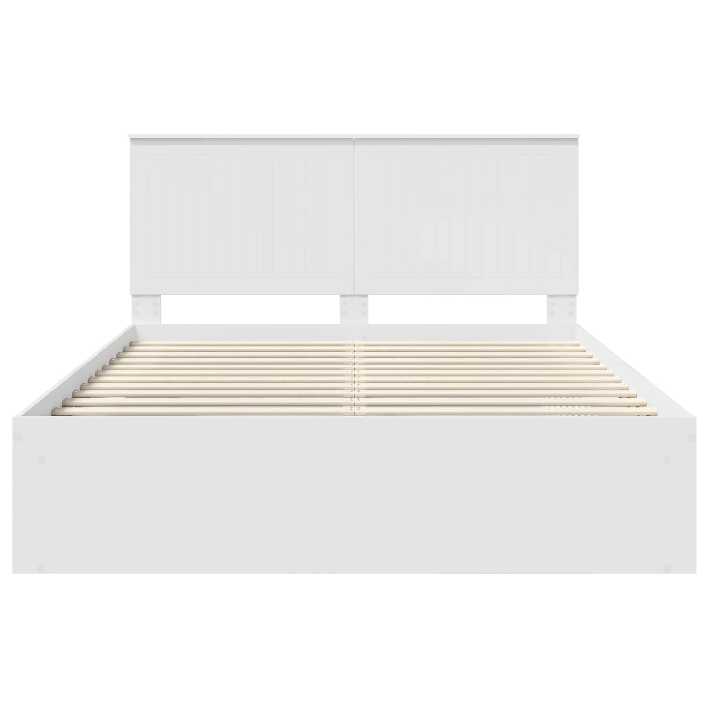 Sengestamme med hodegjerde Hvit 150 x 200 cm Massiv furu