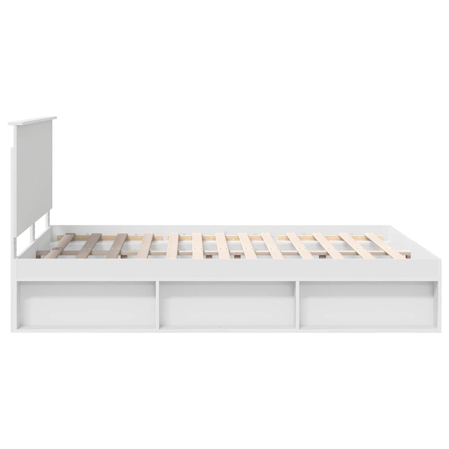 Sengestamme med hodegjerde Hvit 150 x 200 cm Massiv furu
