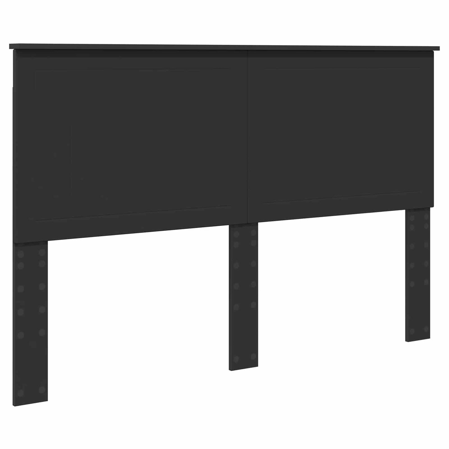 Sengestamme med hodegjerde Svart 150 x 200 cm Massiv furu