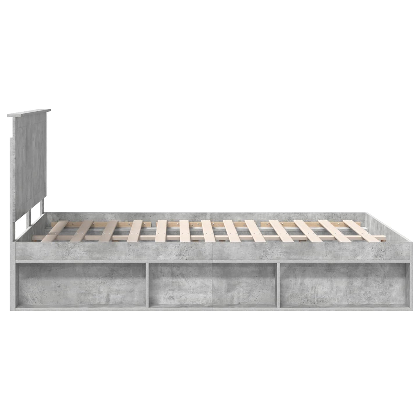 Sengestamme med hodegjerde Betong 140 x 200 cm Massiv furu