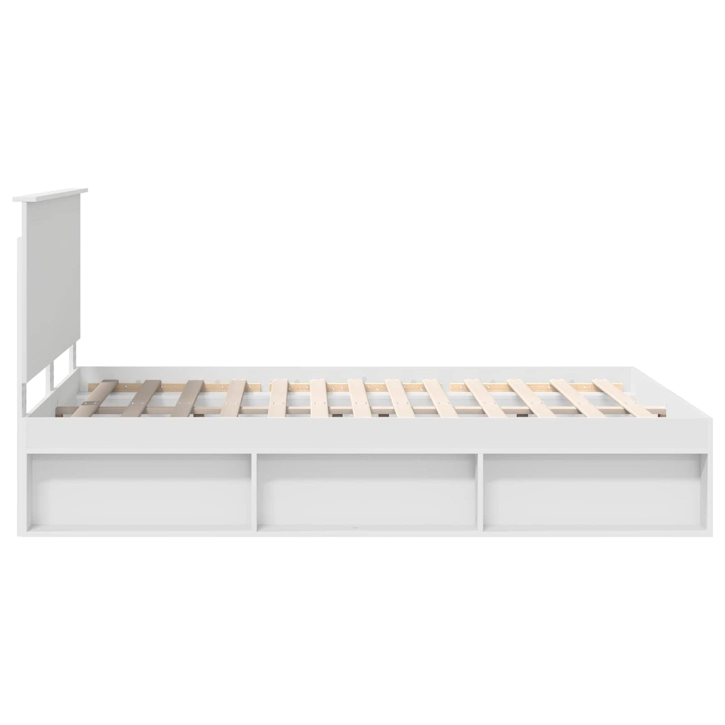 Sengestamme med hodegjerde Hvit 140 x 190 cm Massiv furu