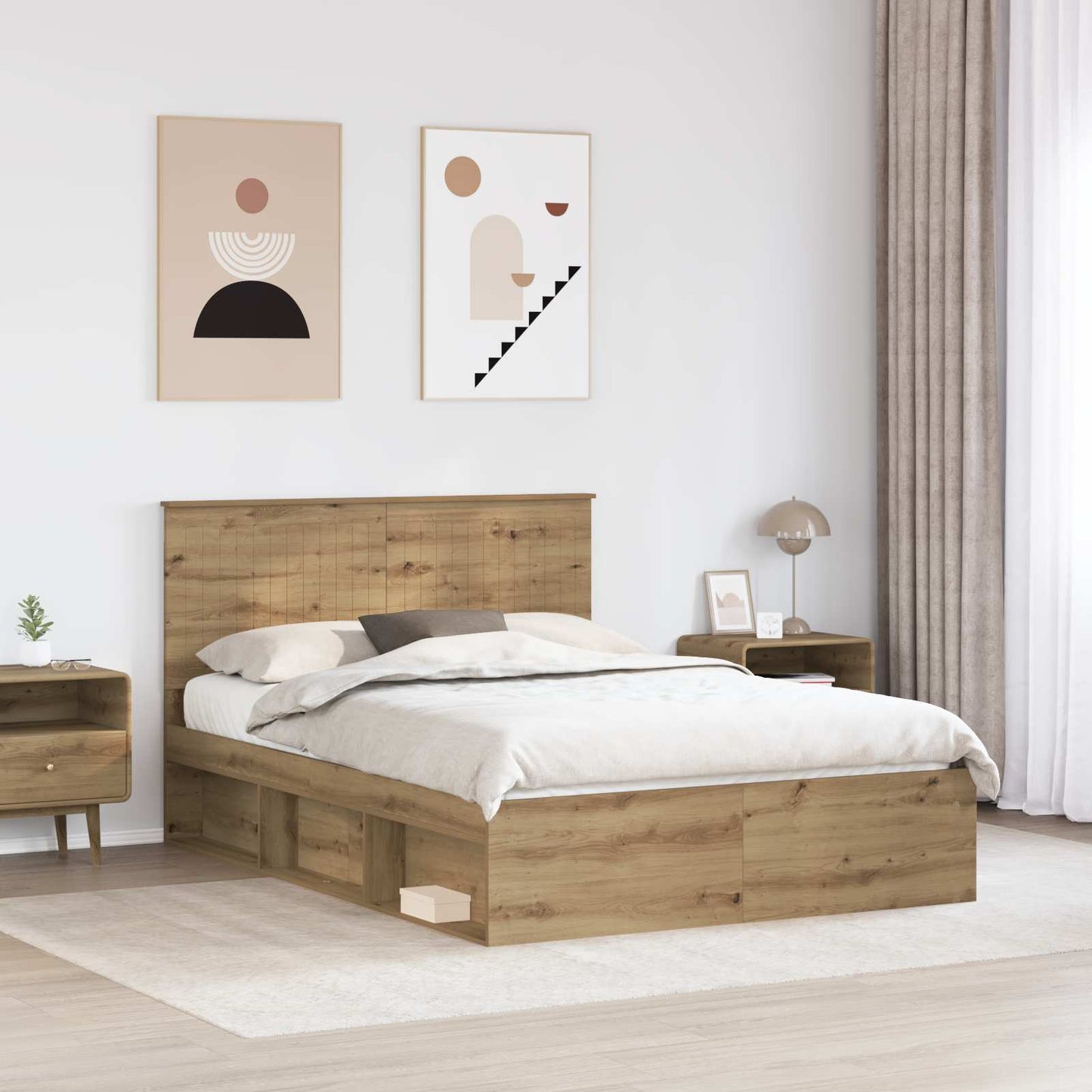 Sengestamme Kunstnerisk Eik 135 x 190 cm Massiv furu